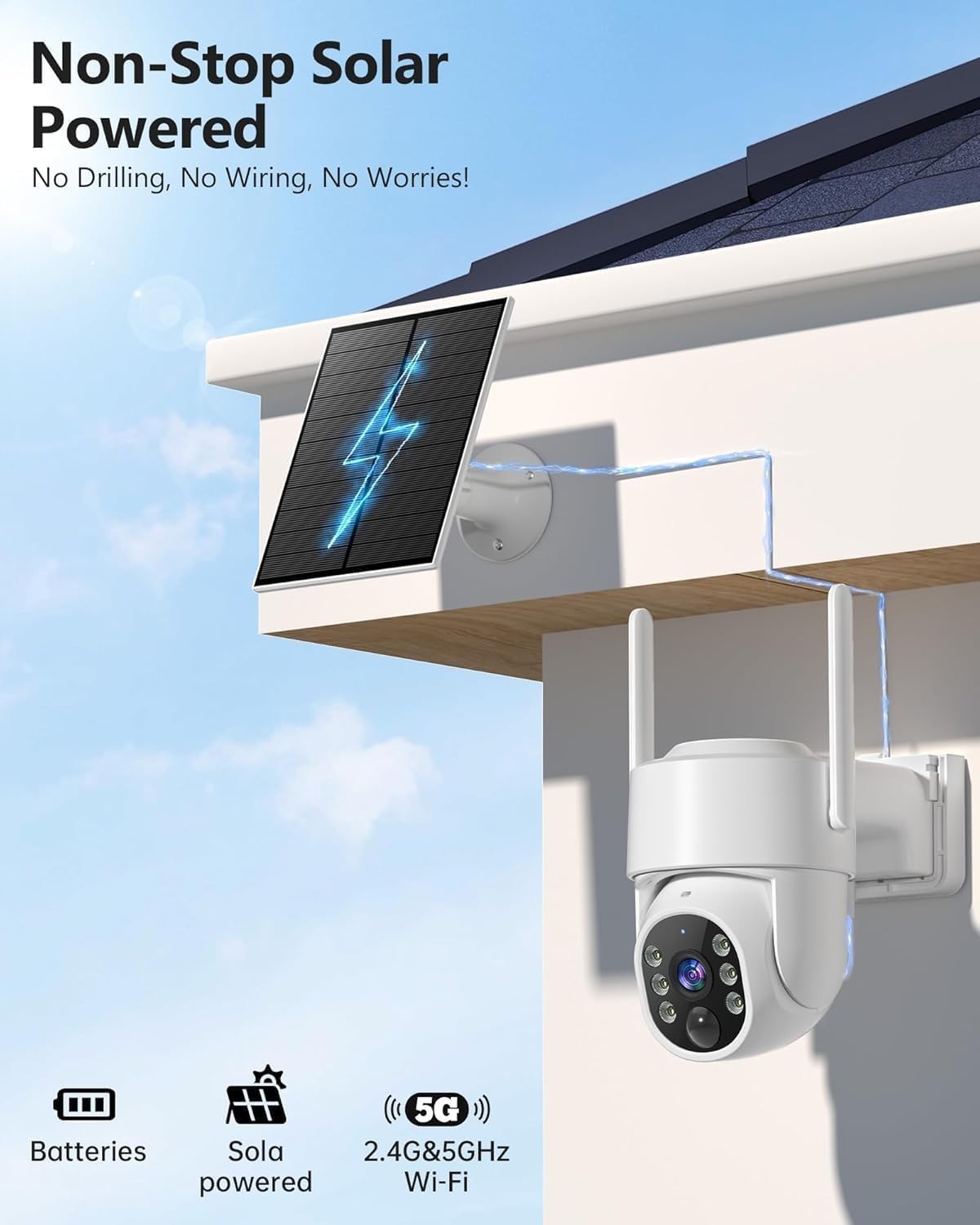 4 Immersive 2K Solar Security Cameras with Night Vision & Smart Detection