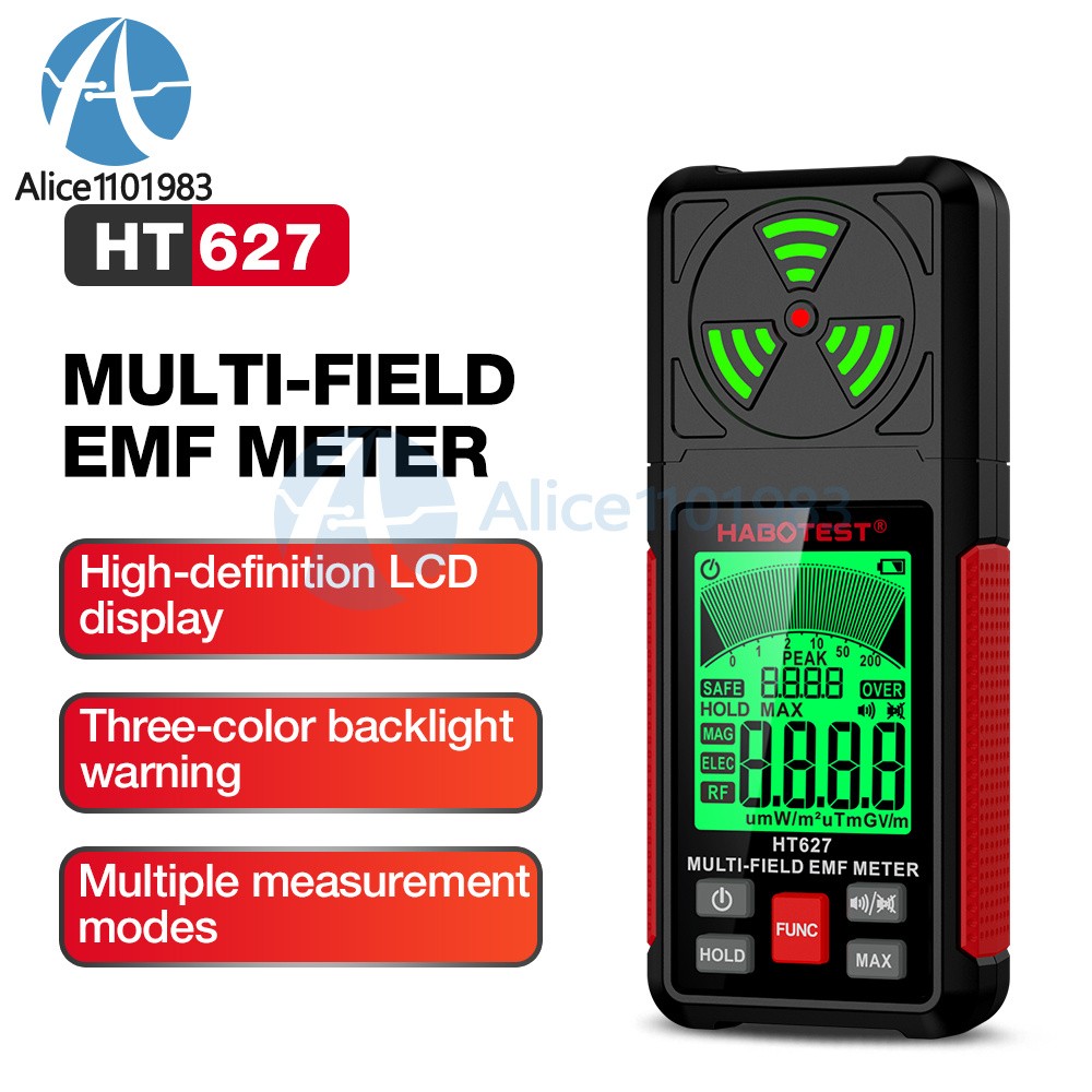 HABOTEST HT627 Electromagnetic Radiation Tester EMF Meter Magnetic Detector Tool