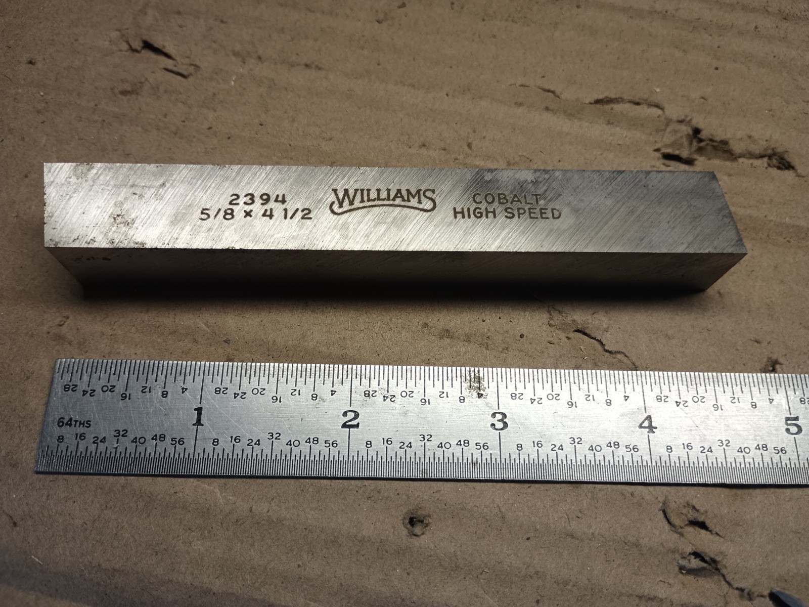 TOOL BIT LATHE WILLIAMS COBALT 5/8" X 5/8" X 4.5"  USA M7