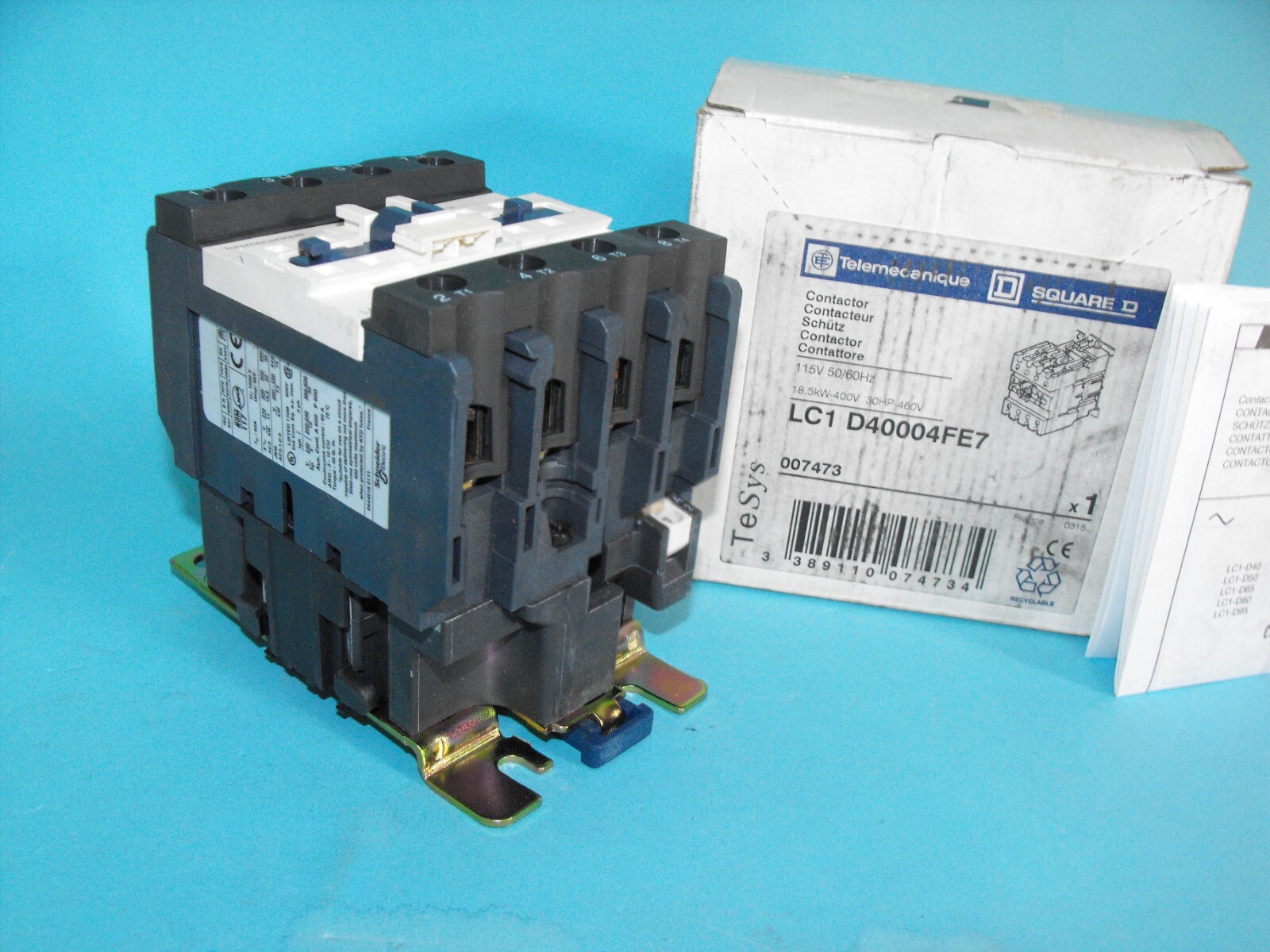 Schneider Electric.TELEMECANIQUE LC1D40004FE7.Contactor.115V.18.5KW.007473.NEW.