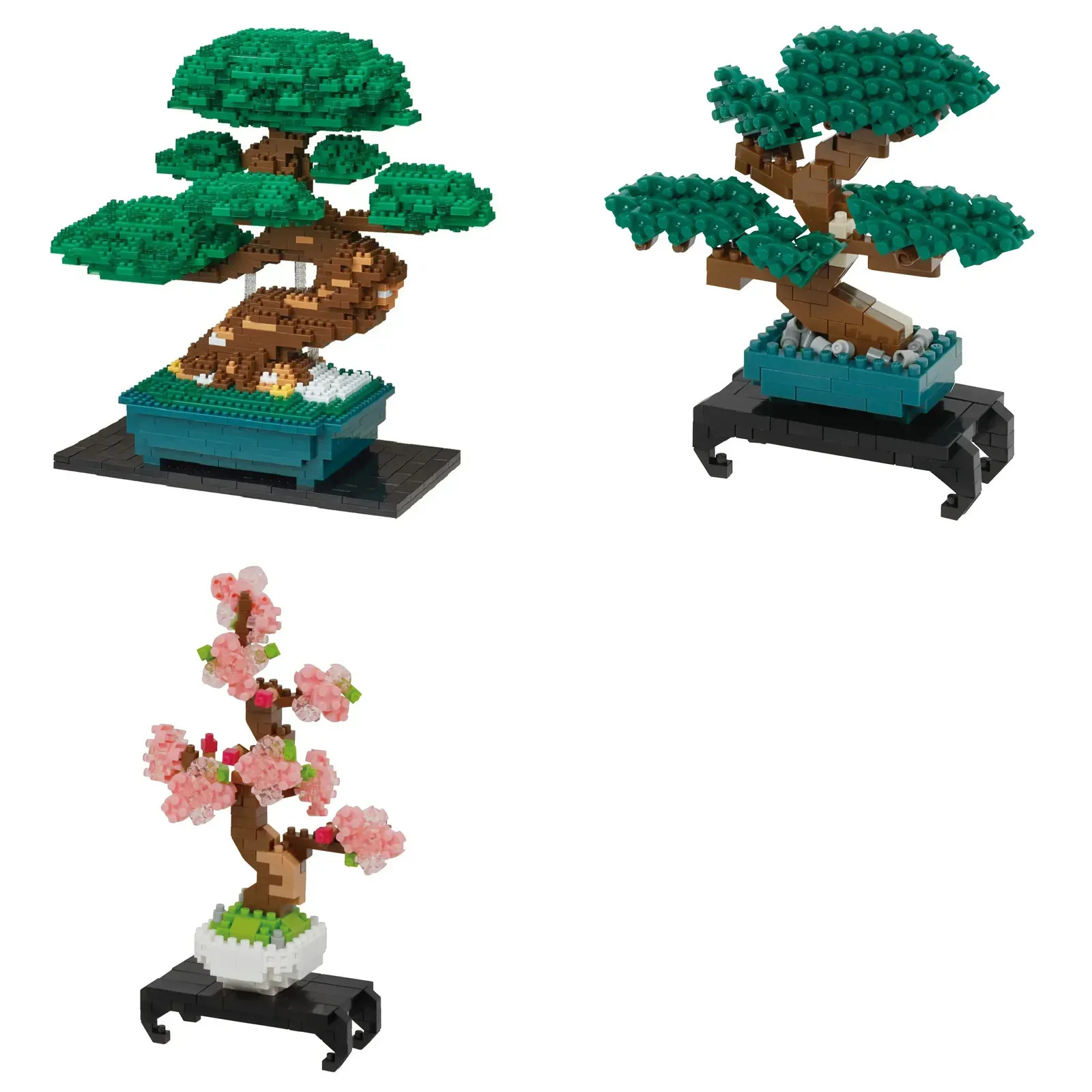 New nanoblock Kawada Bonsai Pine Deluxe NB-039 NBH_224 Sakura NBH_225 From Japan