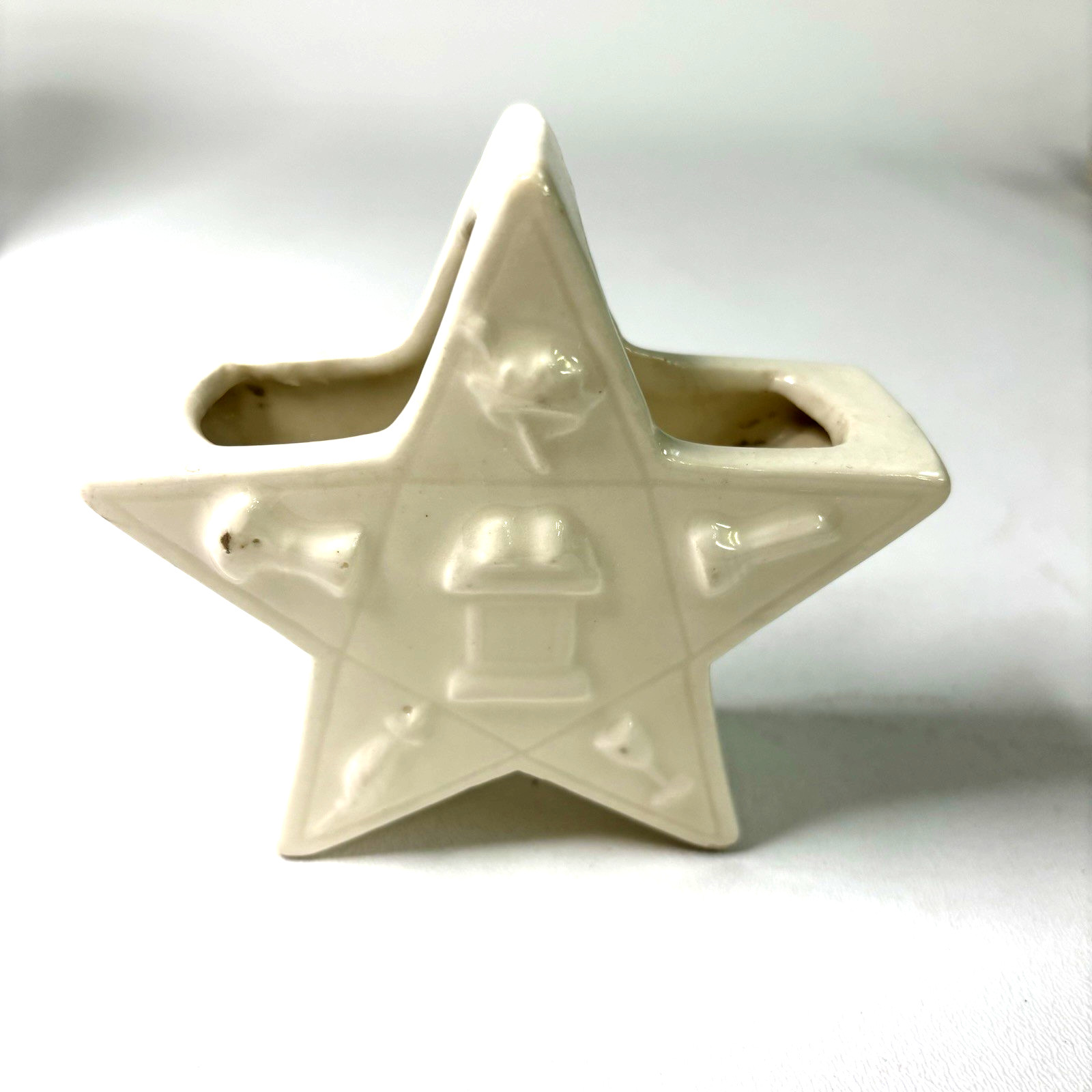 White Eastern Star Ceramic Planter / Vase
