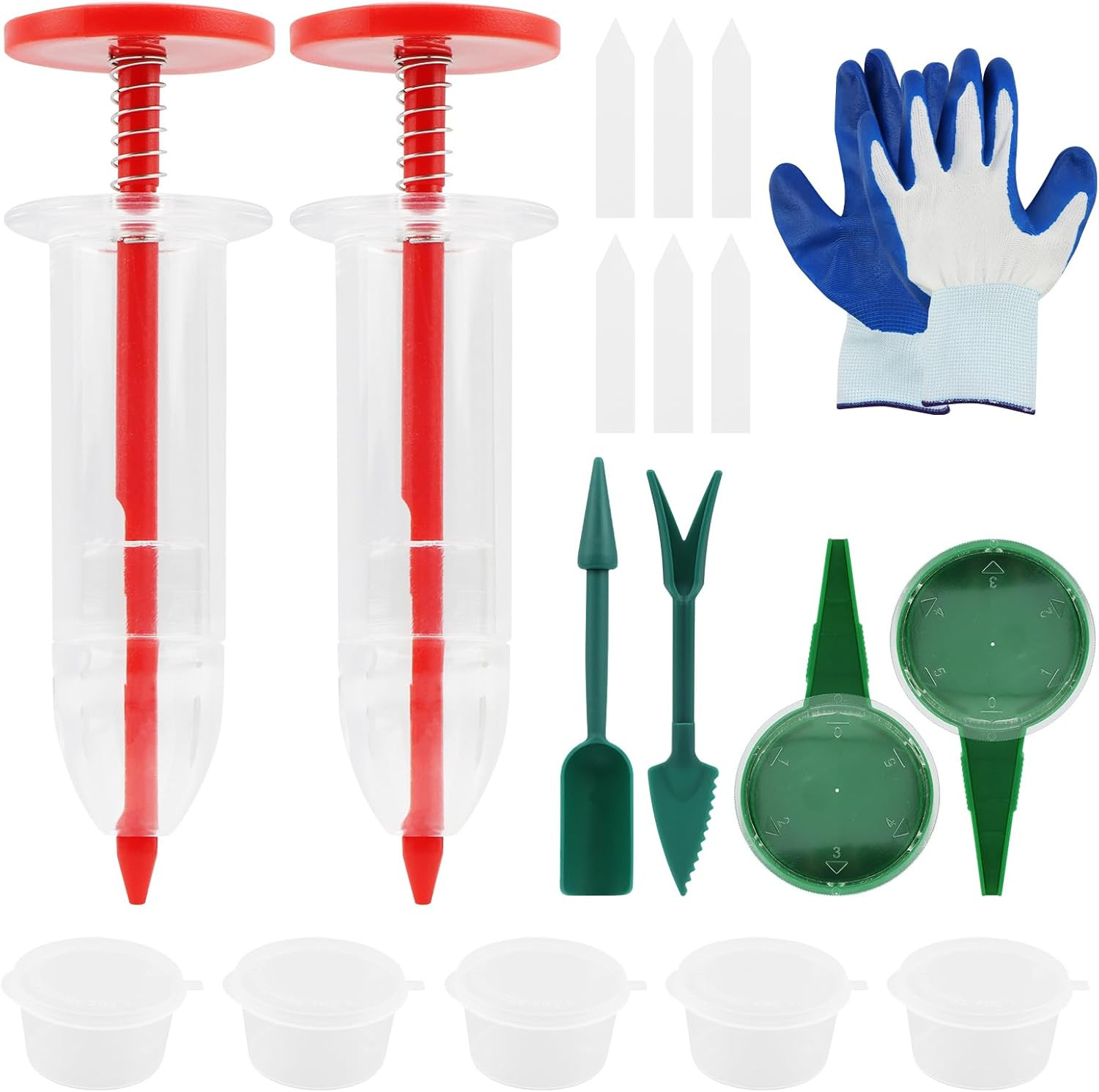 Seed Planter Tool Kit for Tiny Seeds, Hand Seed Dispenser Set with 2 Mini Seeder