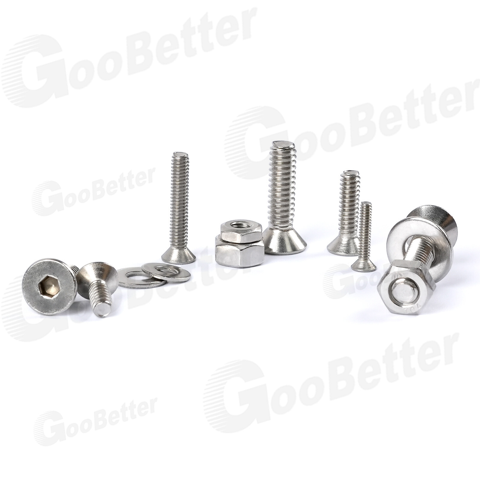455Pcs Stainless Steel Flat Countersunk Head Hex Socket Cap Screw Bolt Nut SAE