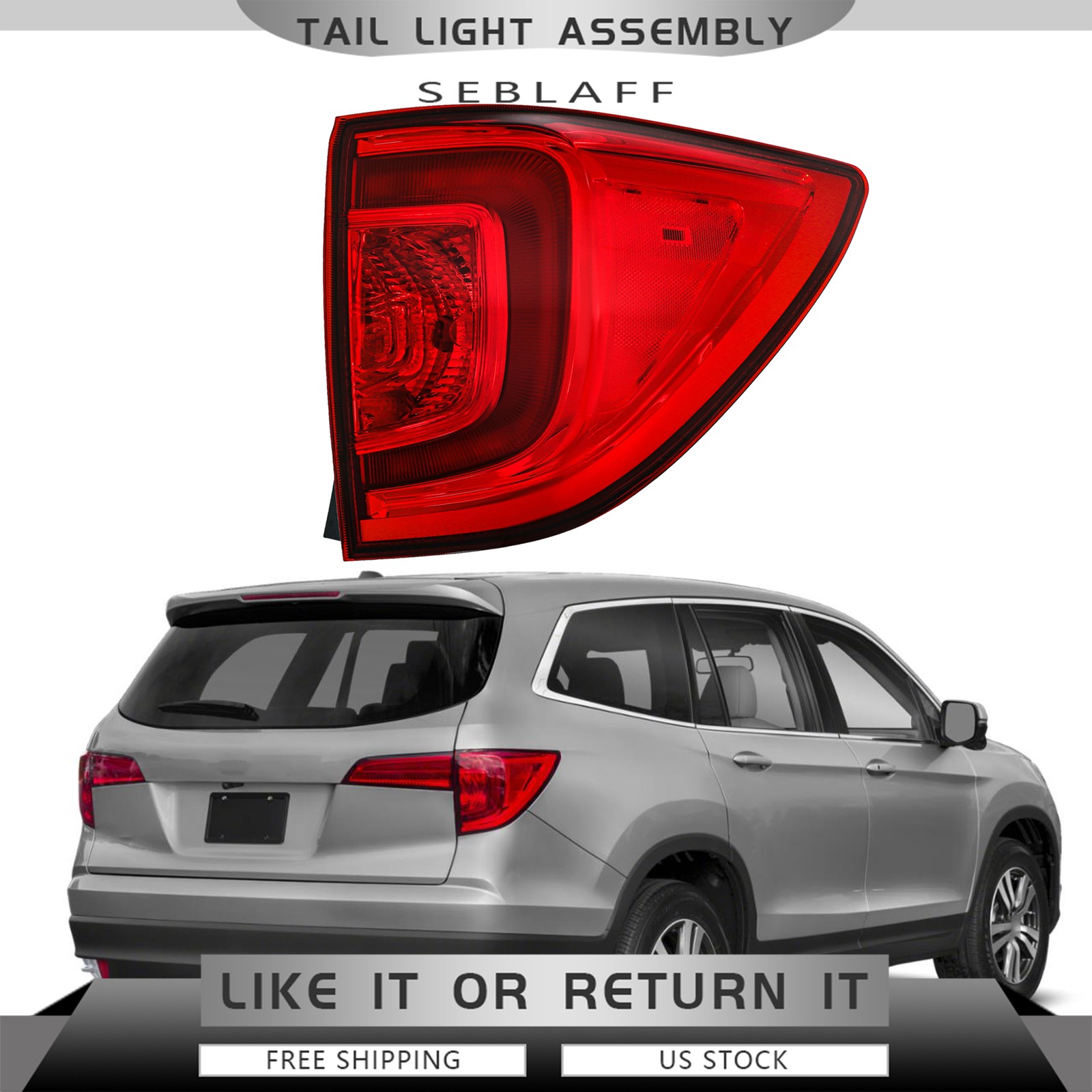 For Honda Pilot SUV 2016 2017 2018 Factory LED Tail Light Lamp Outer Passenger