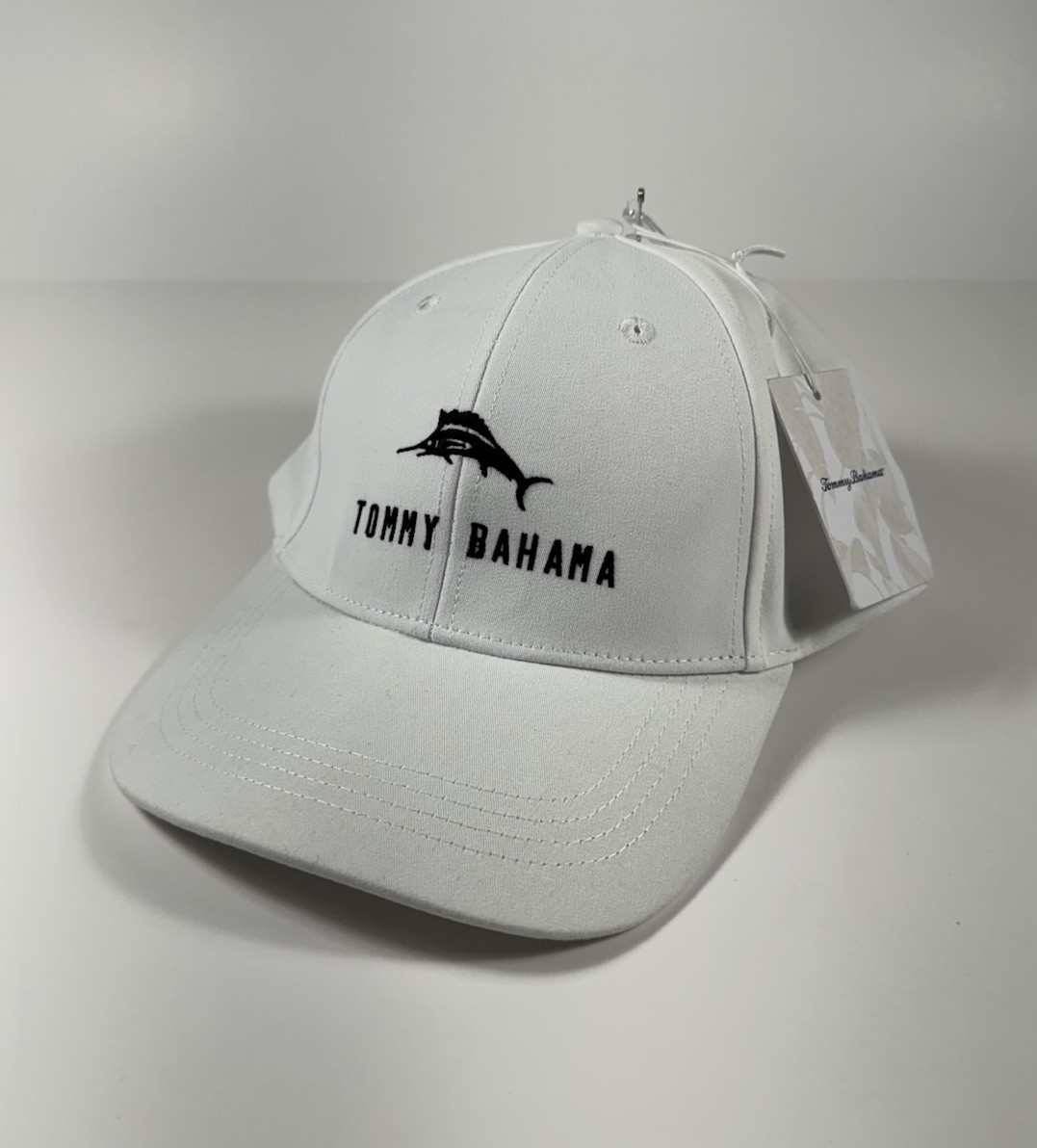 TOMMY BAHAMA "TIP YOUR CAP" MARLIN LOGO BASEBALL Hat Cap White Men's *NEW*