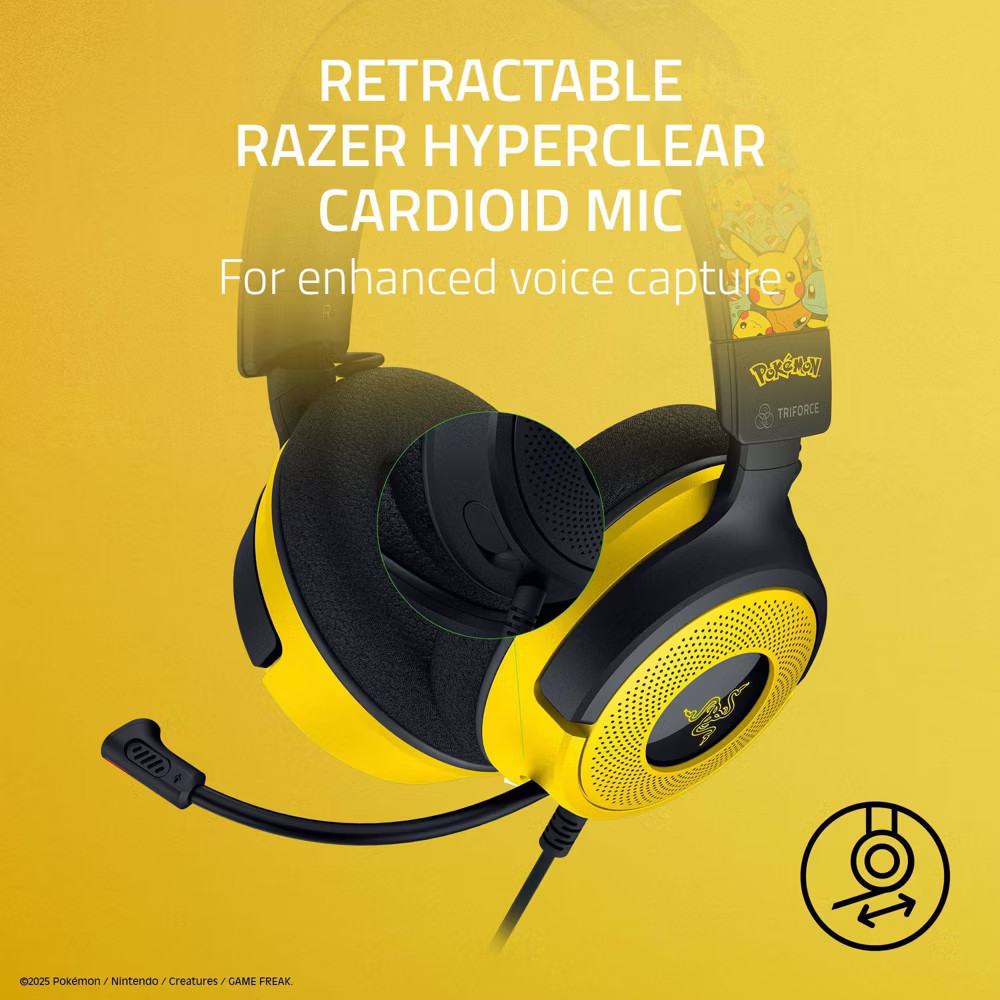 Razer Kraken V4 X Wired Gaming Headset Pokemon Kanto Starters Edition
