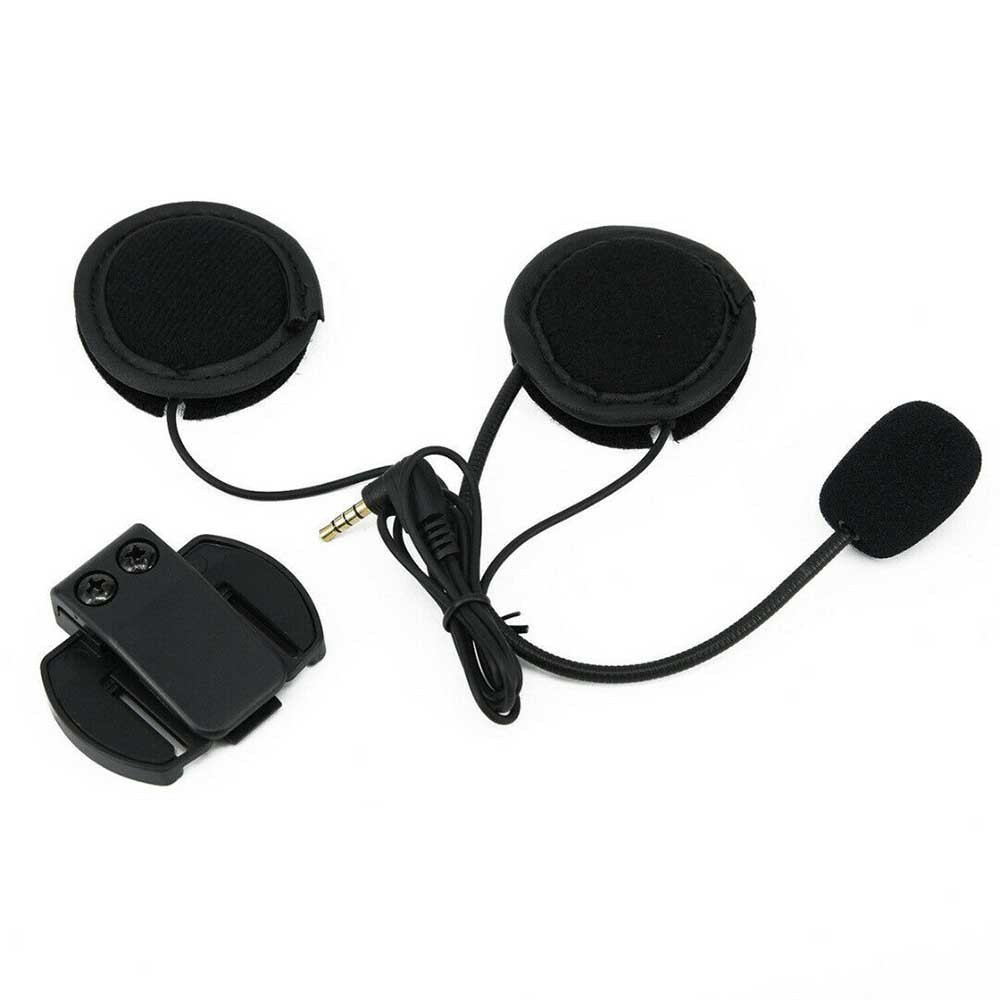 Intercom Helmet Headset Accessory Set with Mic/Speaker Cable and Clips