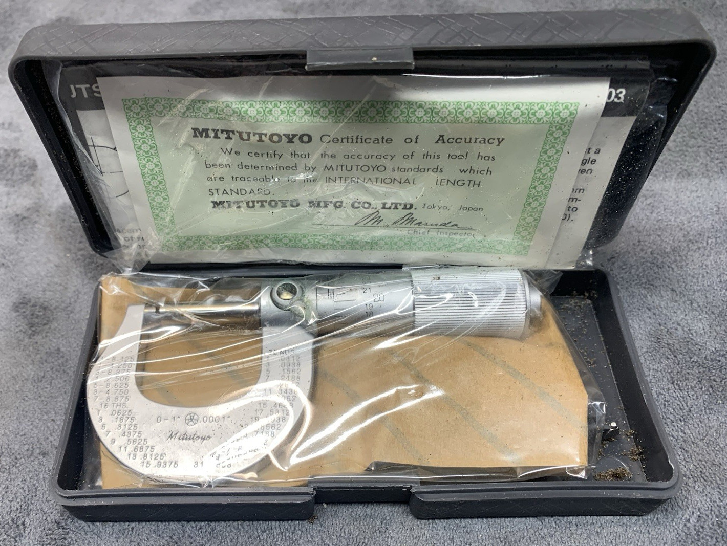 Machinist Tools: Mitutoyo 1" Micrometer (NOS) .0001