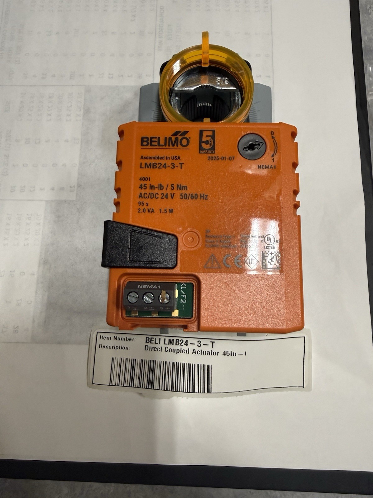 Belimo LMB24-3-T Direct Coupled Damper Actuator 24V 45 in-lb