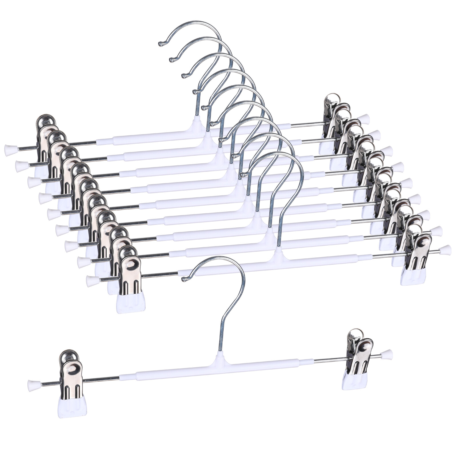 10/20/60/80PCS Skirt Hangers with Clips, Metal Pants Hangers For Clothes Trouser