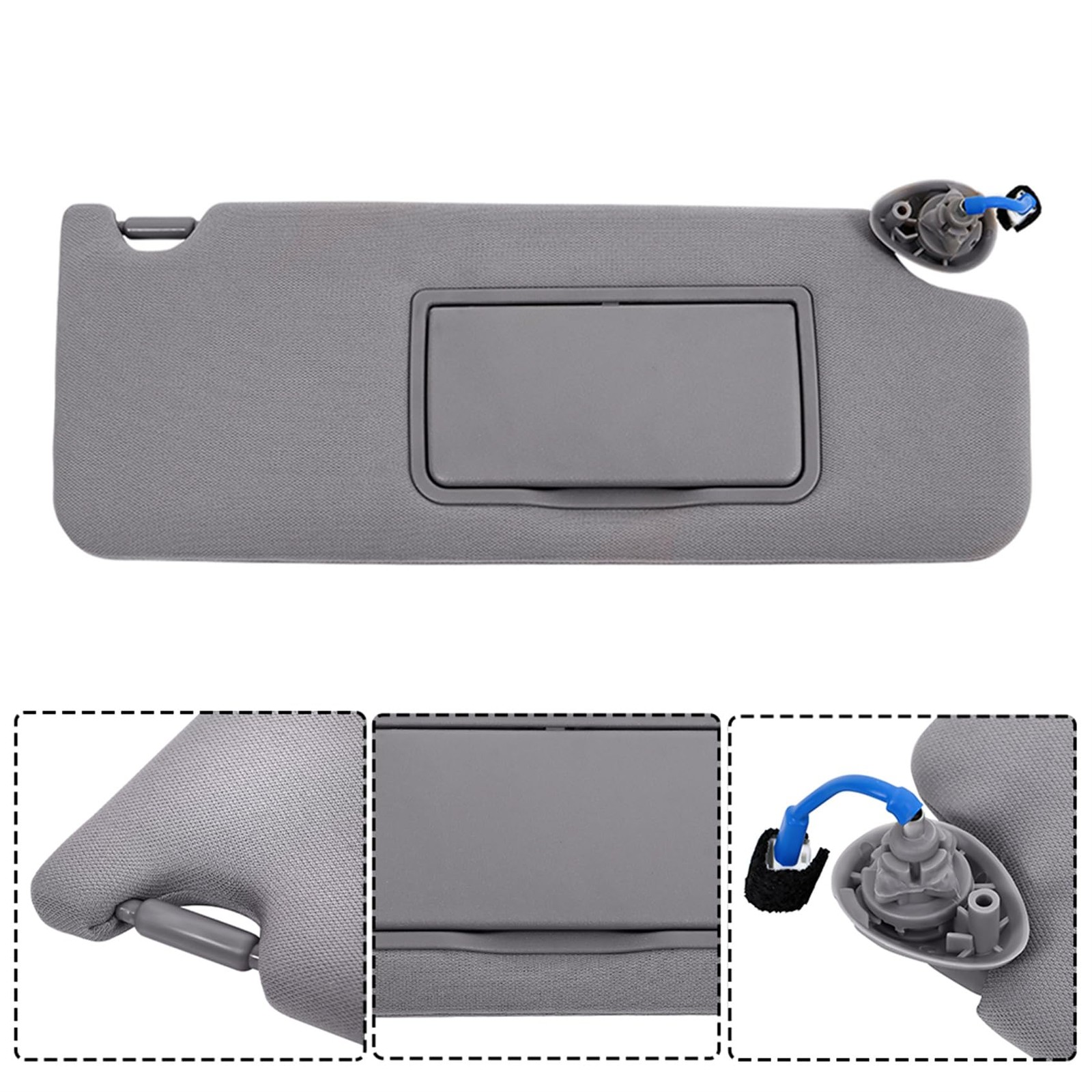 Sun Visor Shade Gray Passenger Right for Pilot Ridgeline 2017-2021