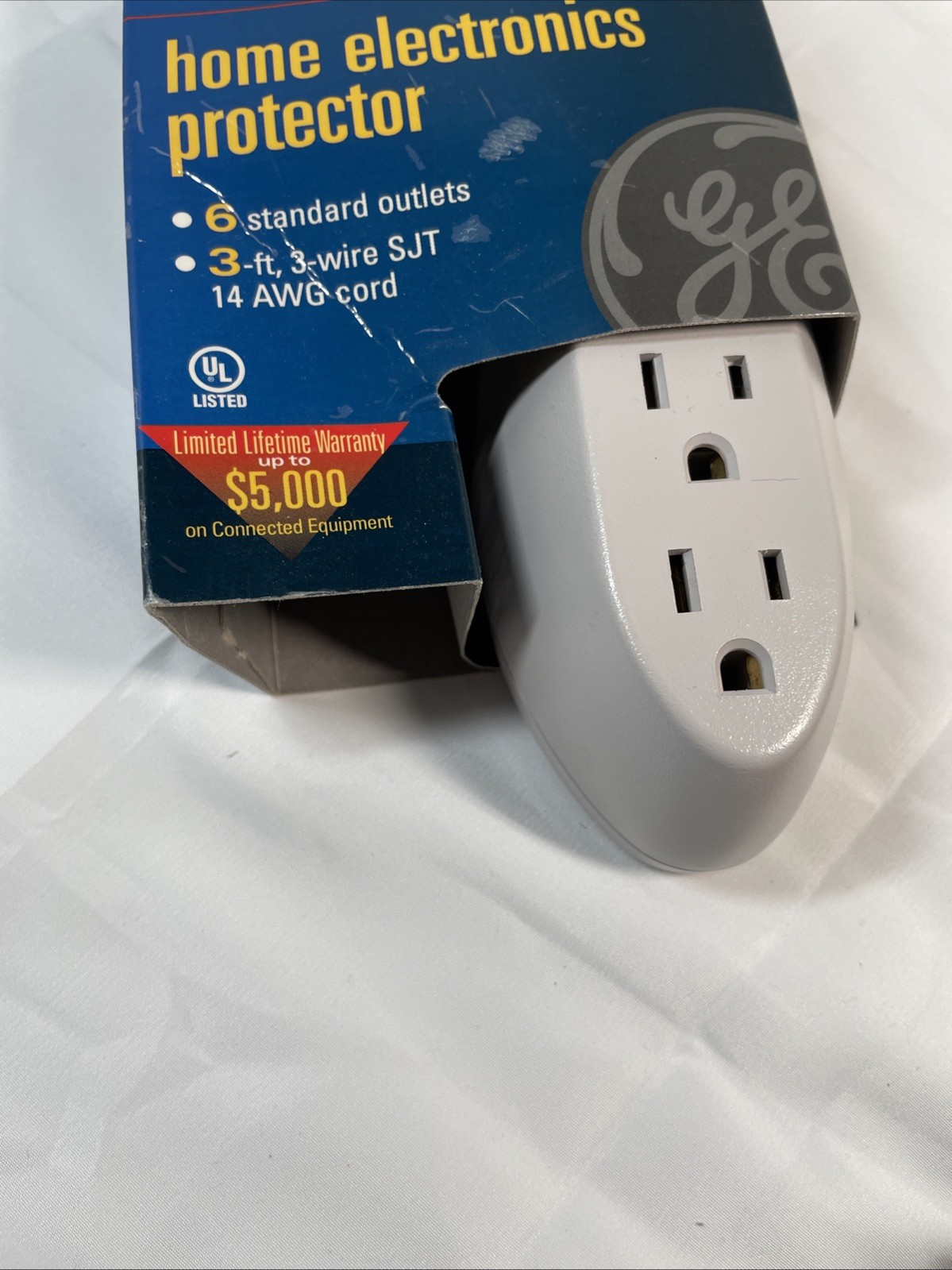 NEW GE SurgePro 6-Outlet Electronics Protector 312 Joules, 3-ft. 14 AWG 3-wire