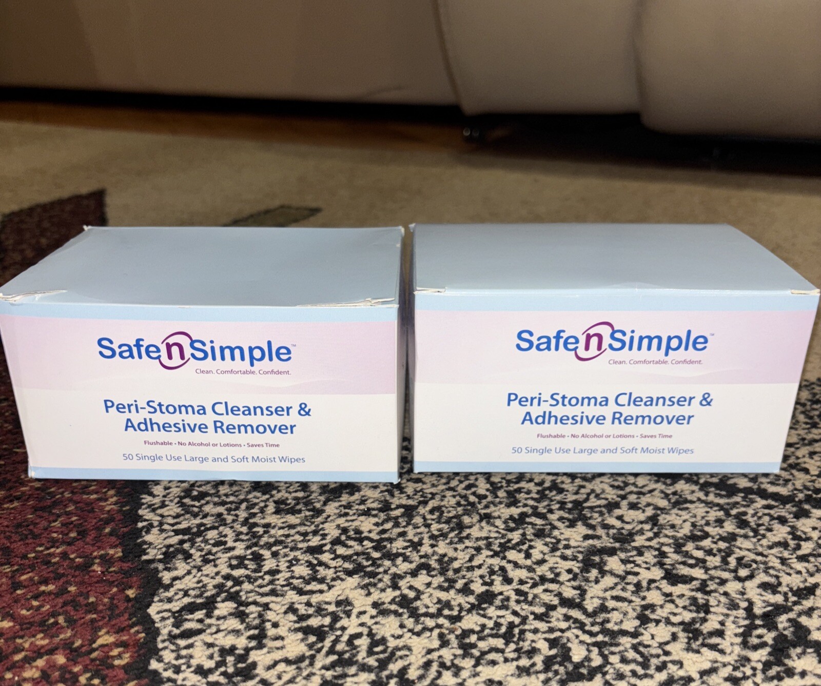 Safe n' Simple Peri-Stoma Cleanser & Adhesive Remover Wipe - 2 Boxes EXP 10/23