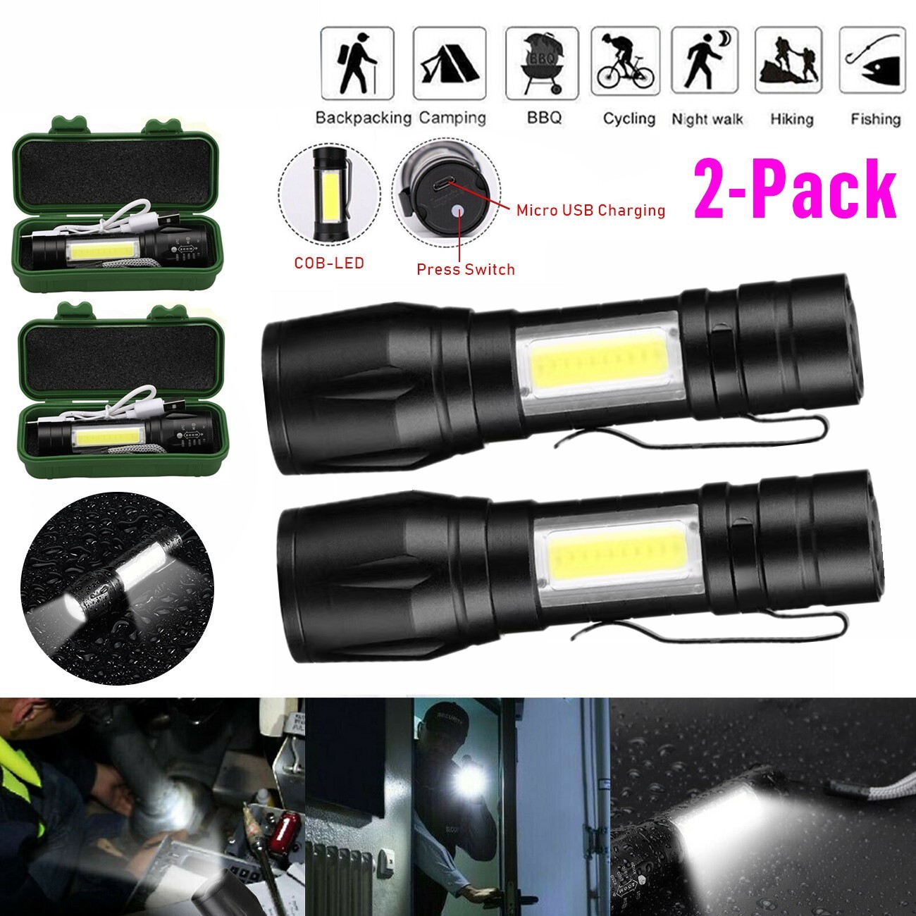Tactical Flashlight Most Powerful 99000000LM LED Military Torch USB Rechargeable