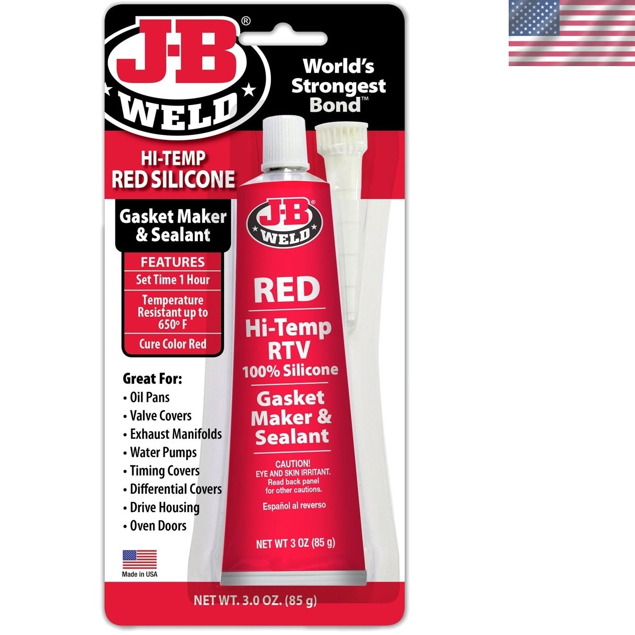 Versatile 3 oz. High-Temp RTV Silicone Gasket Maker - Red Seal for All Surfaces