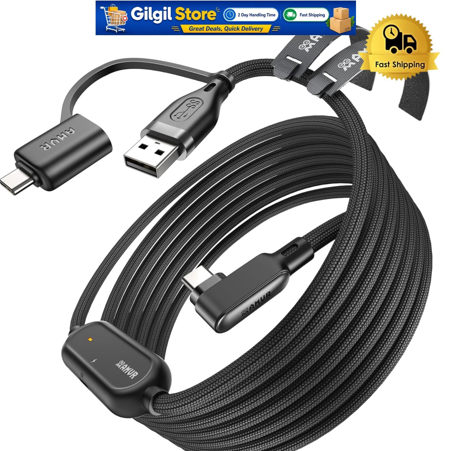 Link Cable with Charging 16FT Compatible with Meta Quest 3/3S/2/Pico 4 Access...