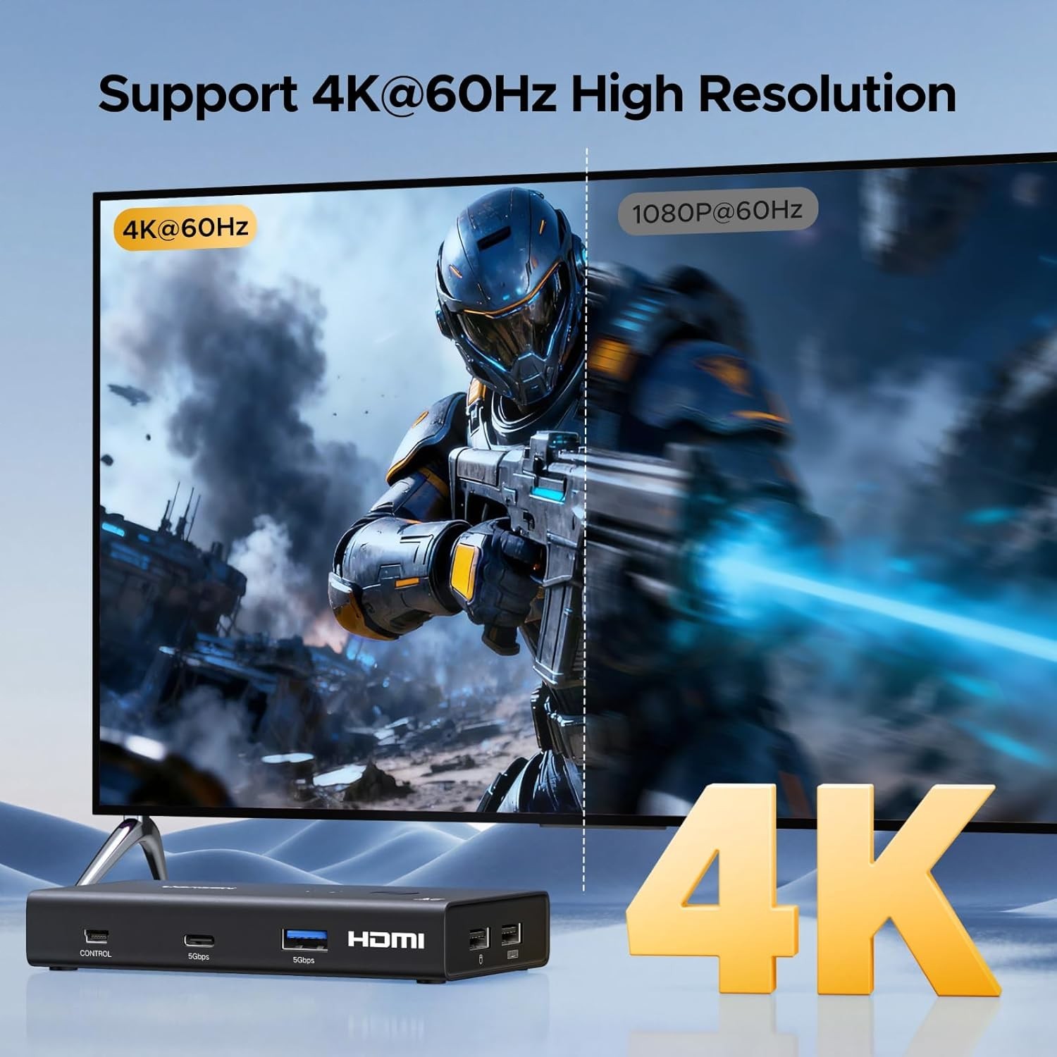 Driver-Free HDMI KVM Switch - Effortlessly Connect 2 Computers & USB Devices