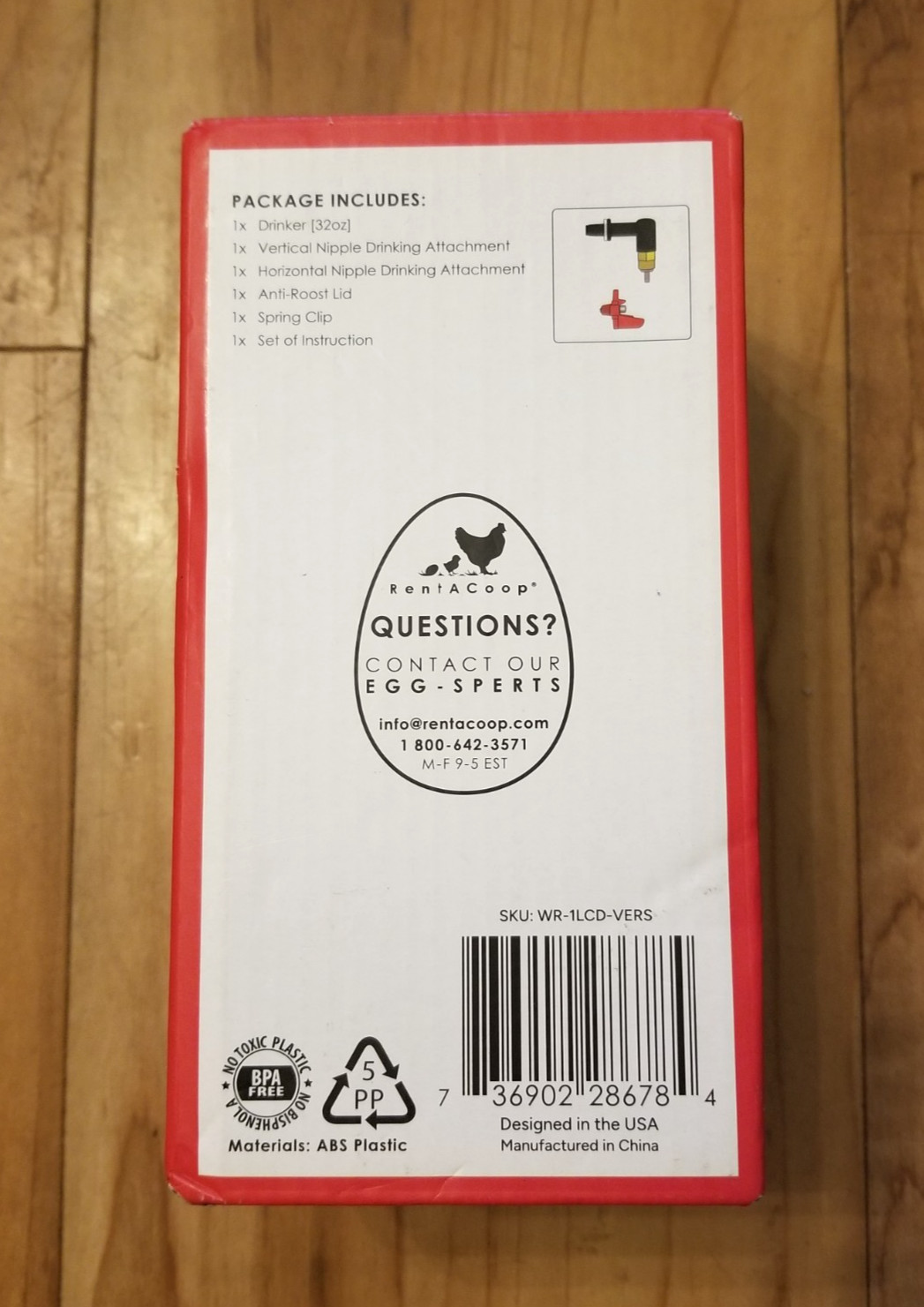 Rent a Coop Chicken Waterer Autofill cup drinker