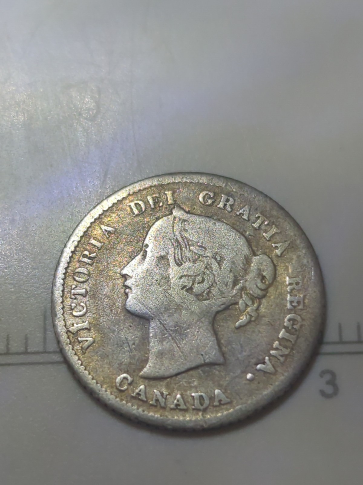 1874 H -Small Date -CANADA SILVER 5 CENTS COIN- Multiple Die Errors (Q5458) F+