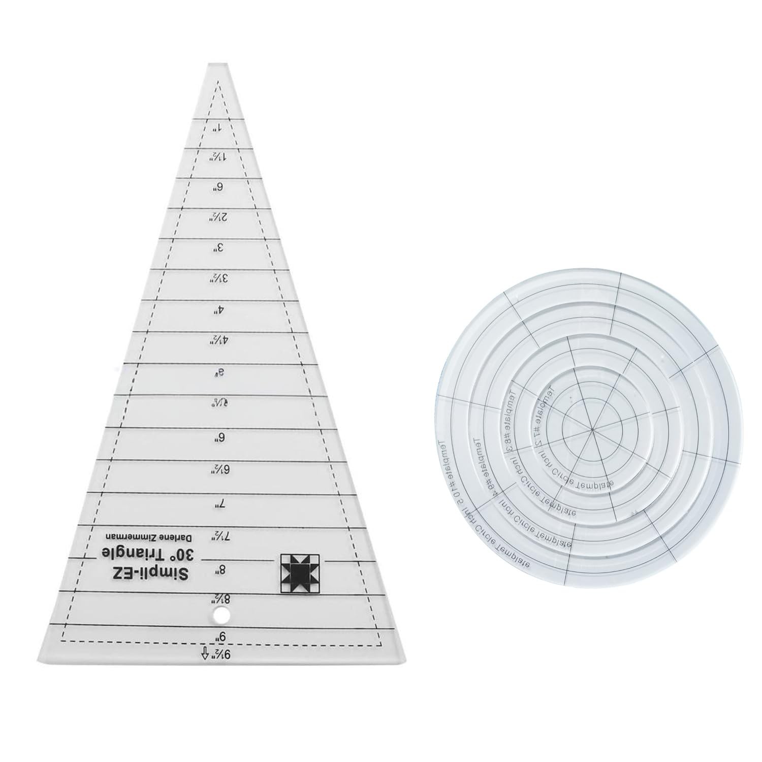 5 PCS Transparent Acrylic Quilting Templates Dresden Plate Ruler Sewing Craft