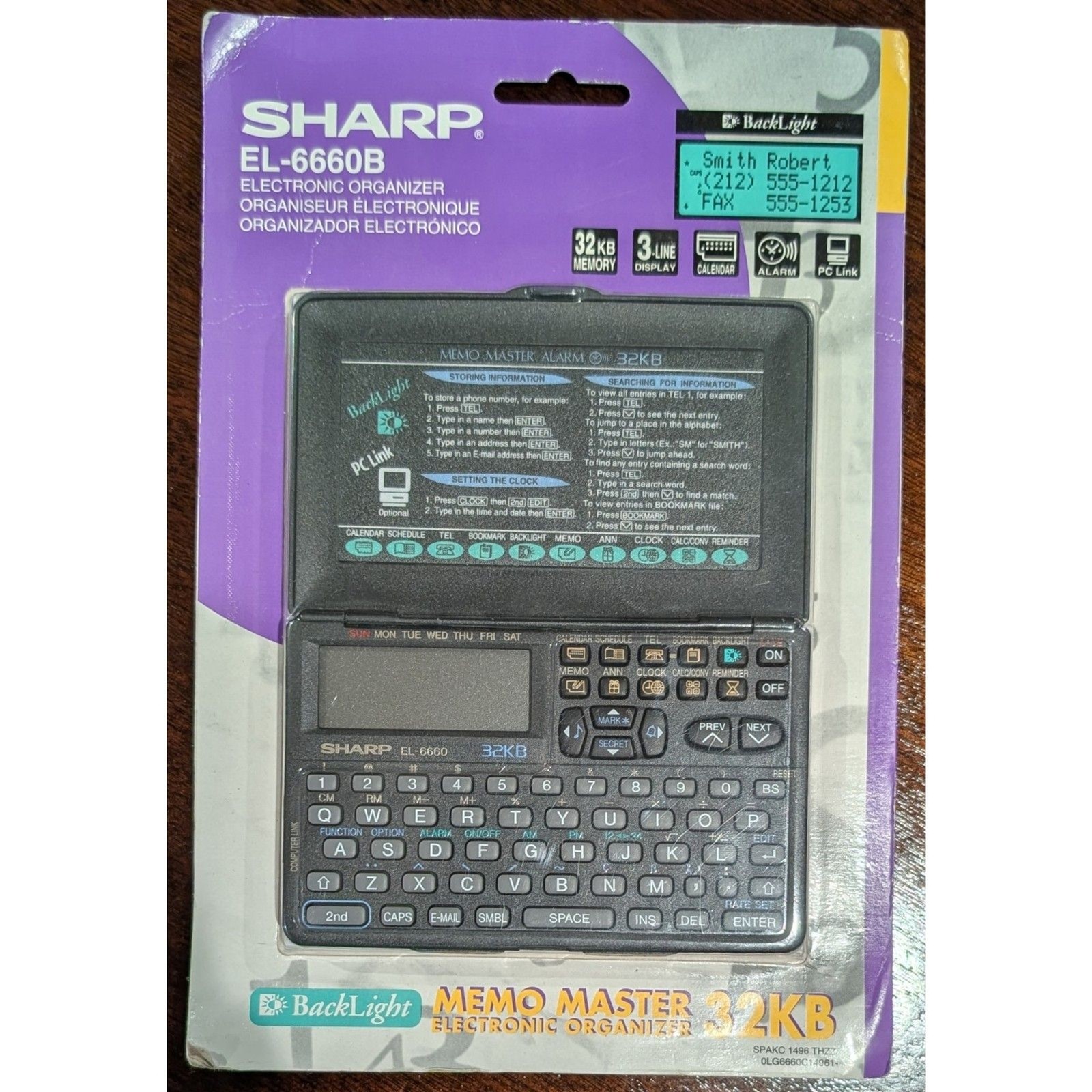 Sharp EL‑6660B Memo Master 32KB • New in Box • Vintage Electronic Organizer