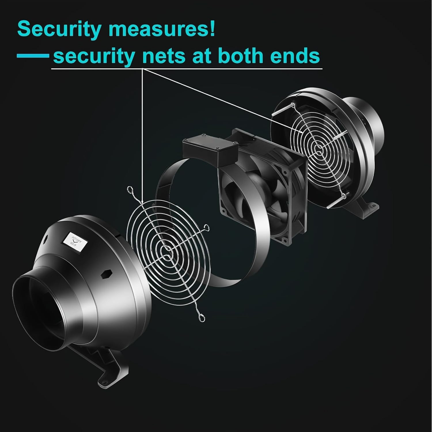 4" Inline Duct Fan 190 CFM with E12 Speed Controller for Ventilation Systems