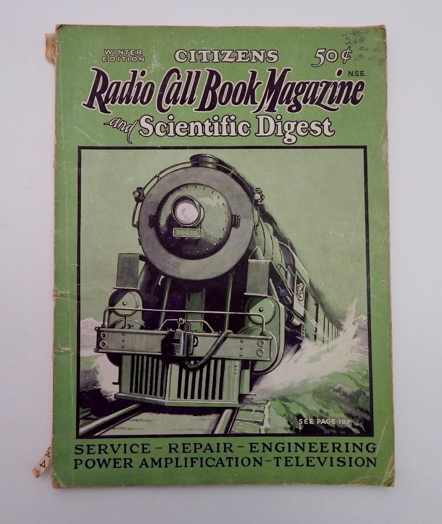 1929 Citizens Radio Call Book Magazine & Scientific Digest Railway Communication