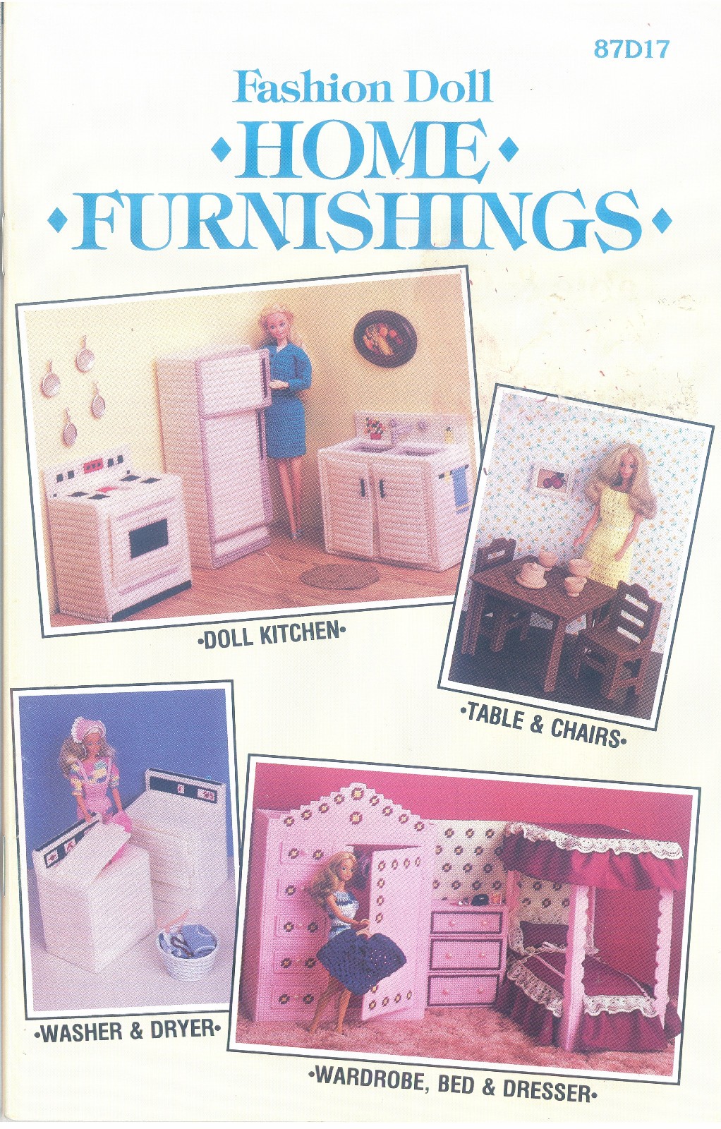 87D17 Plastic Canvas Home Furnishing Fashion Doll Annies Pattern Book Digest Sz