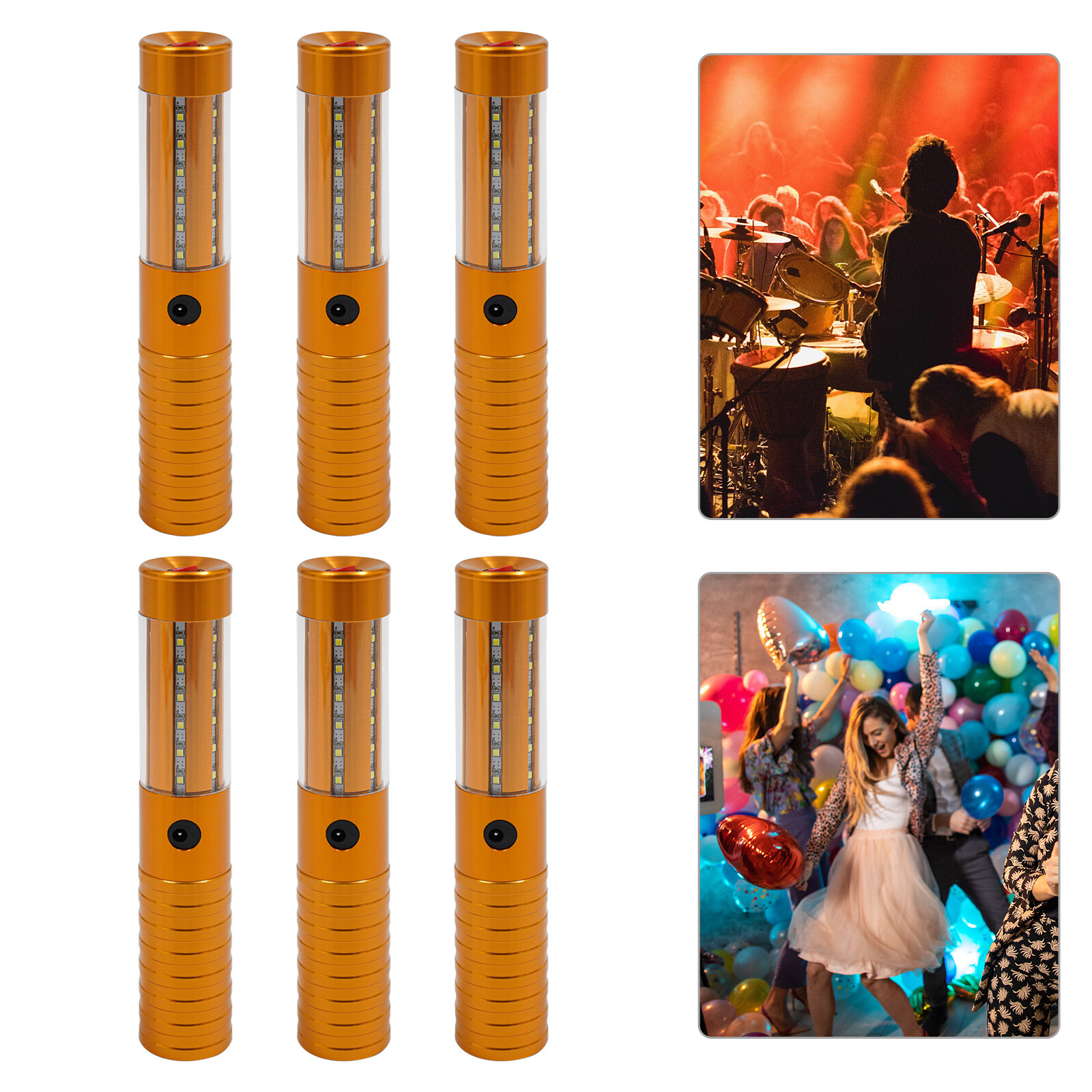 6Pcs LED Strobe Lights Column Event Weddings Party Nightclubs Strobe Lamp Sticks