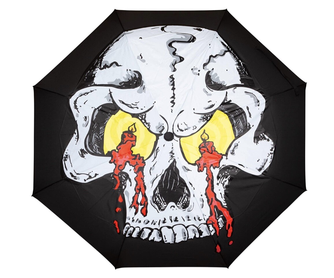 SundaeSan Crying Candle Skull Umbrella 48 Inch Black Umbrella New