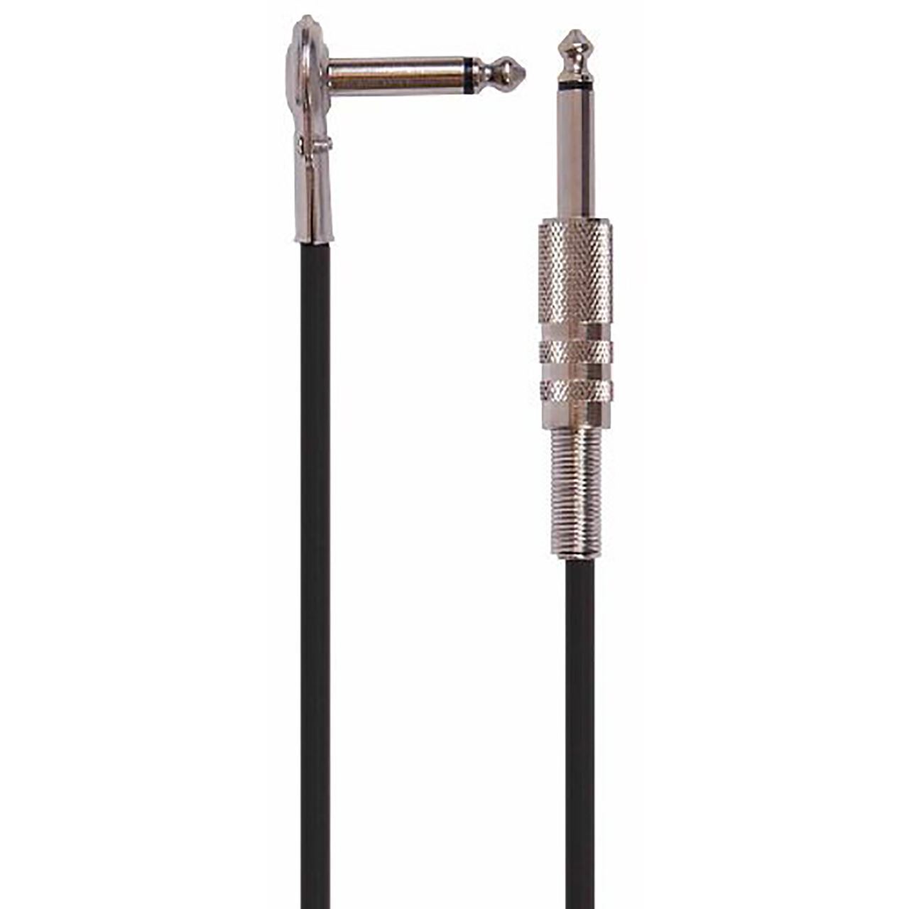 Rockson RG624SBK 20' ft Guitar and Instrument Cable, Straight-Right Angle, Black