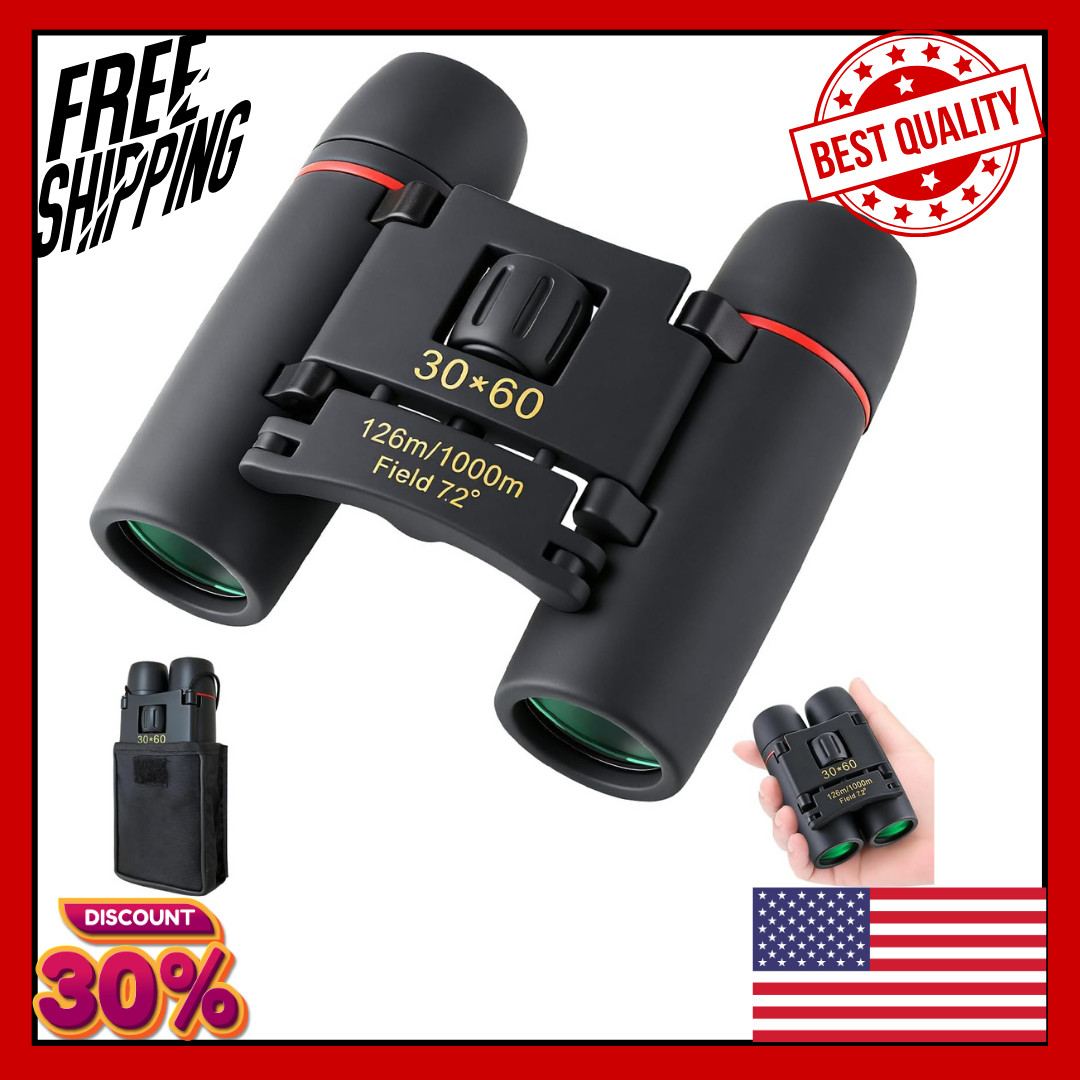 30x60 Mini Compact Binoculars for Adults and Kids, HD Pocket Portable Folding...