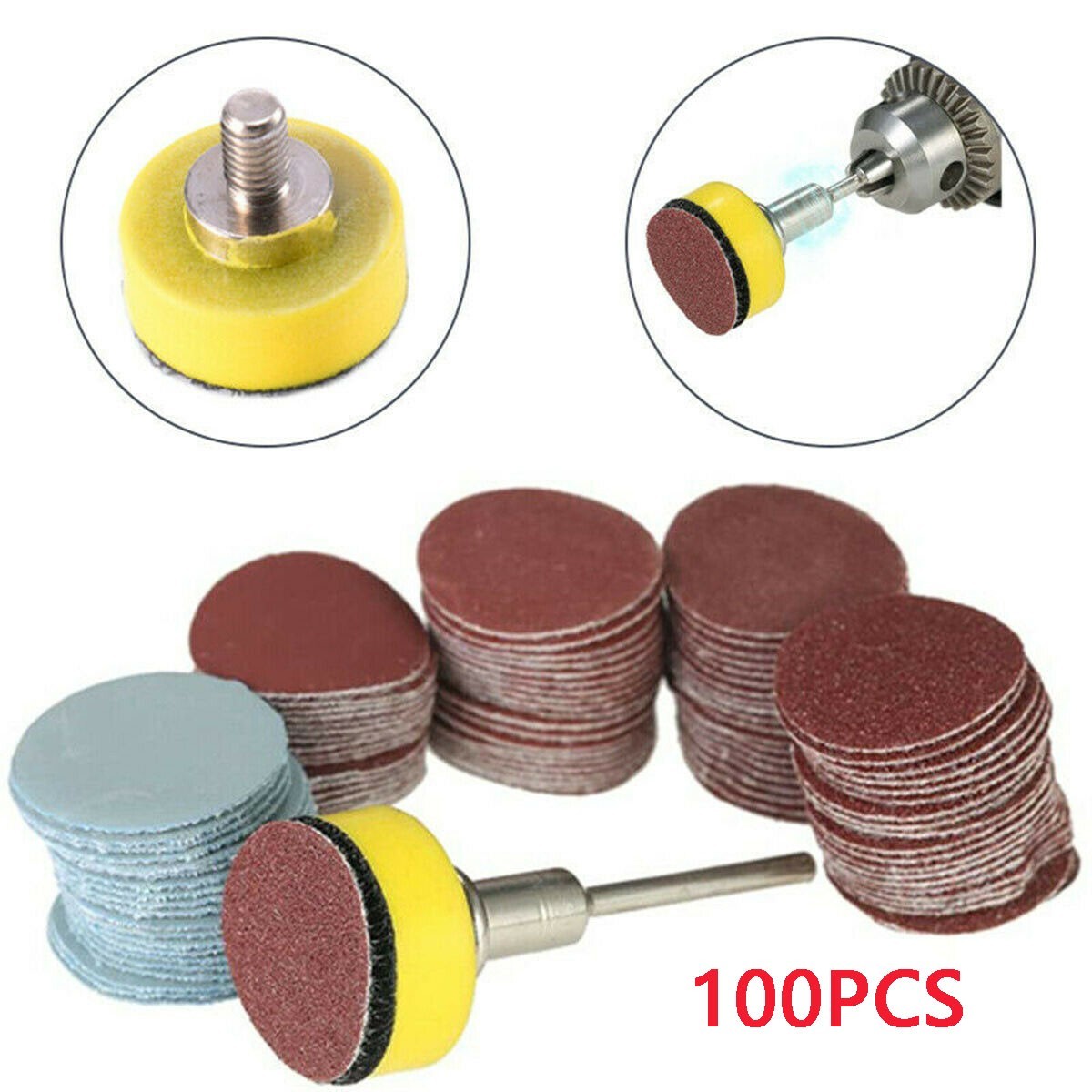 100x Sanding Discs Polishing Wheel Buffing Pad Drill Bits Power Tools For Dremel