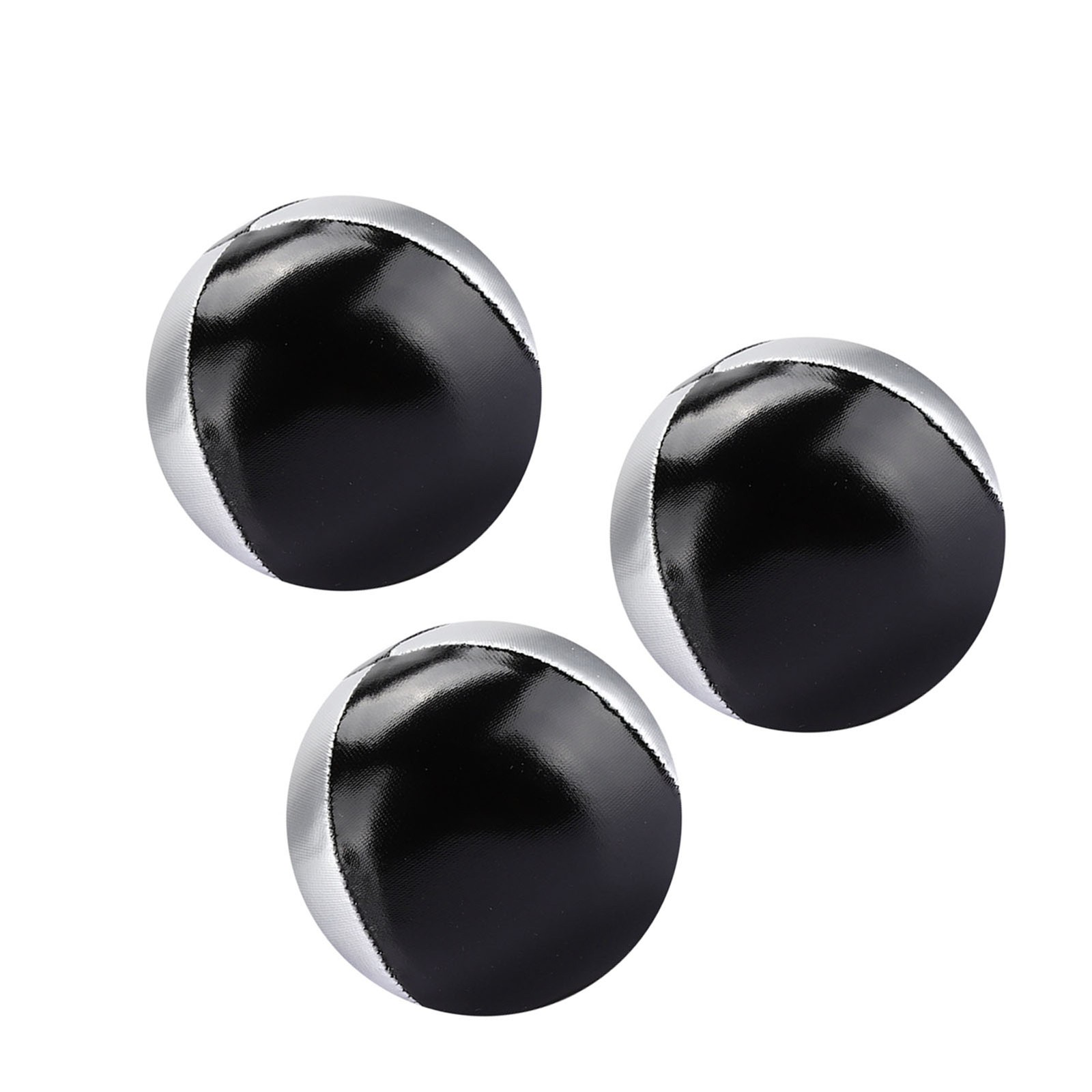 3PCS Portable Juggling Ball Set For All Skill Levels - Silver Black