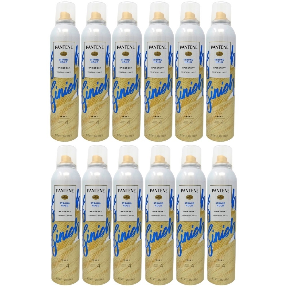 12 Pack - Pantene Pro-V Strong Hold Hairspray, Level 4 Frizz Control, 7oz