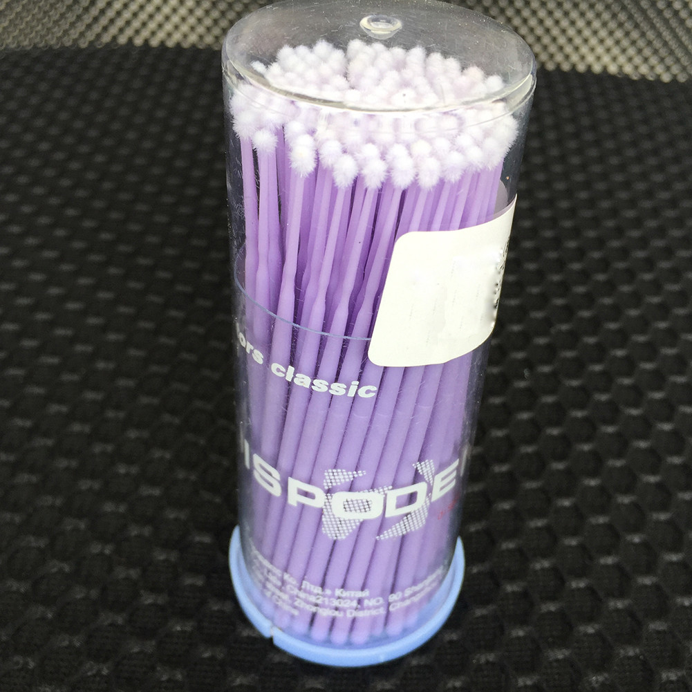100pc EASYINSMILE Disposable Swab Micro Brush Applicator Eyelashes Mascara Tools