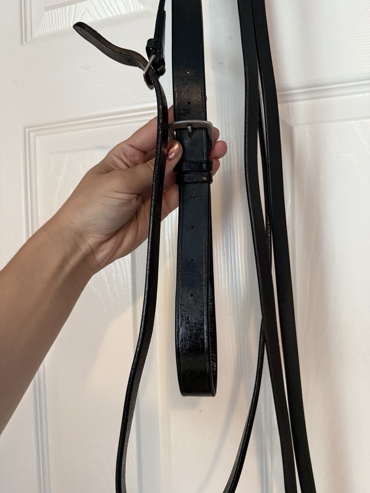 Leather German Martingale Full Size Black Leather
