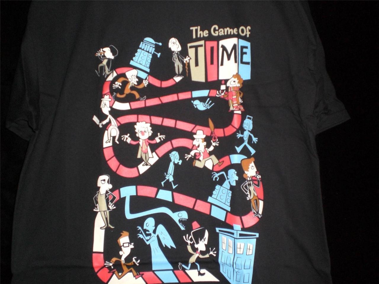 TeeFury Doctor Who XLARGE "The Game of Time" Doctor Who Tribute Shirt BLACK