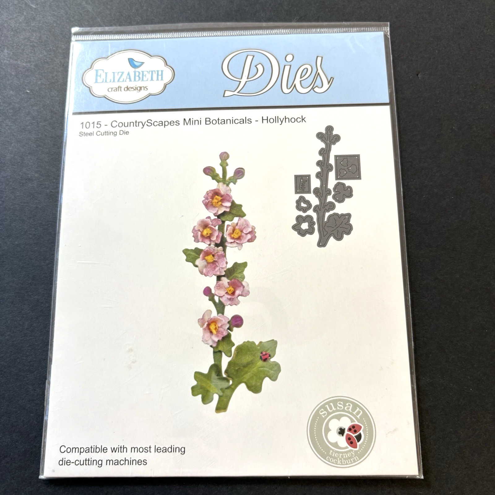 Elizabeth CountryScapes Mini Botanicals Hollyhock Metal Cutting Dies 1015