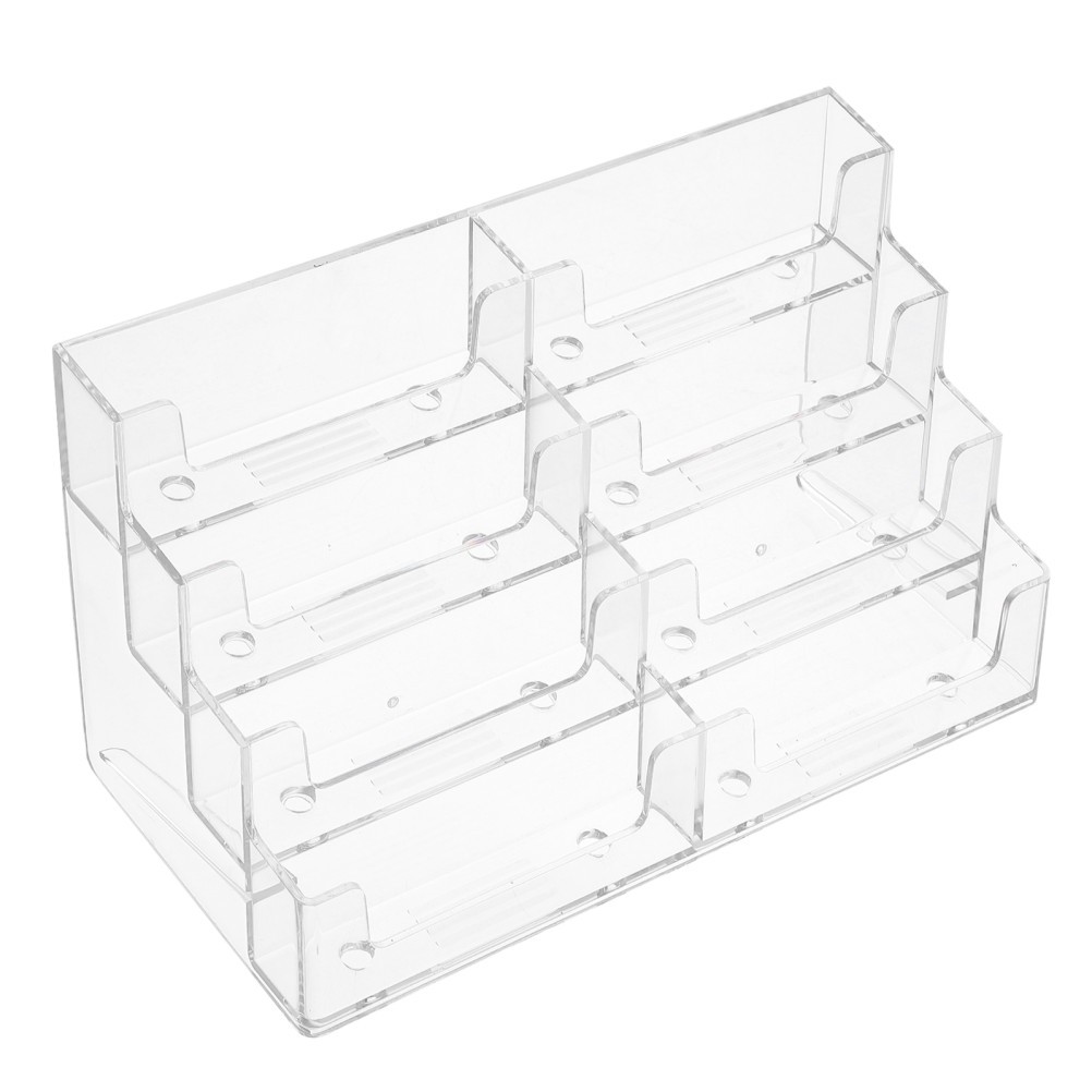 1Pc Acrylic Name Holder Cards Organizer Table Storage Box for Office Supplies