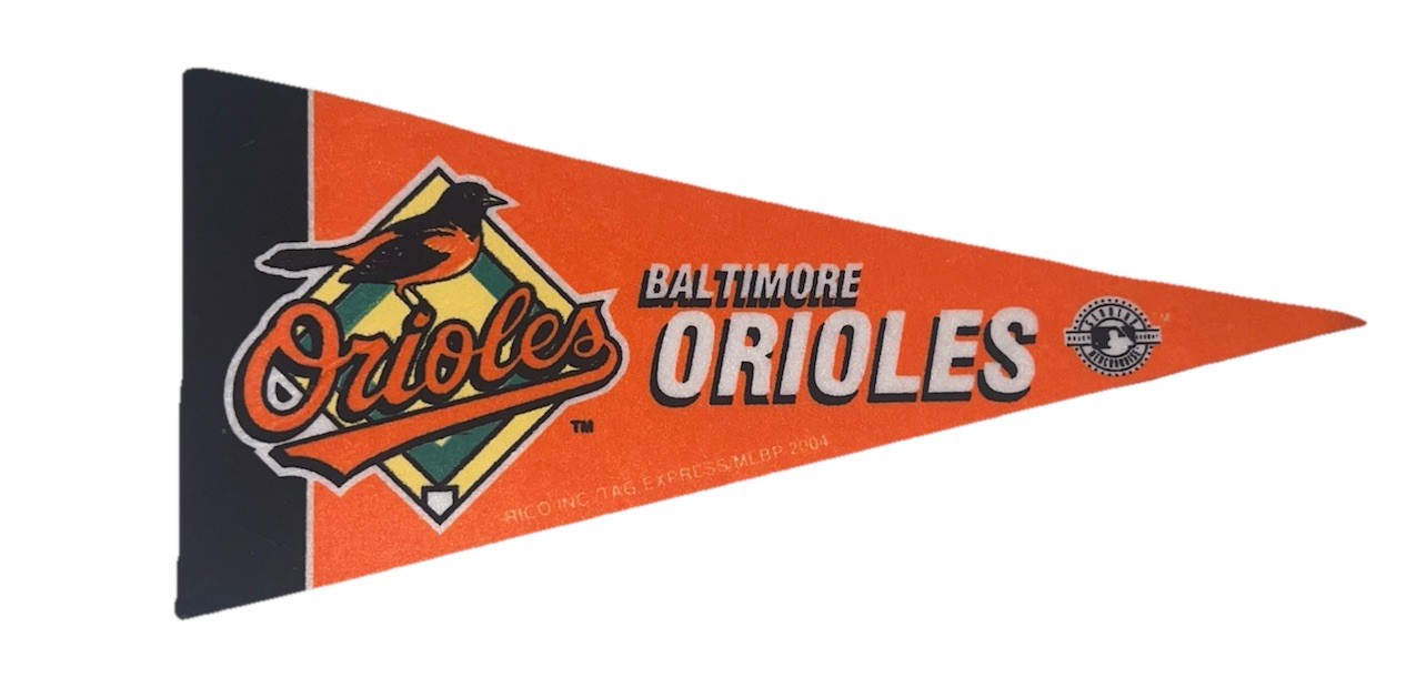Baltimore Orioles Mini Pennant 4”x9” MLB Baseball Felt Flag Old Version Used