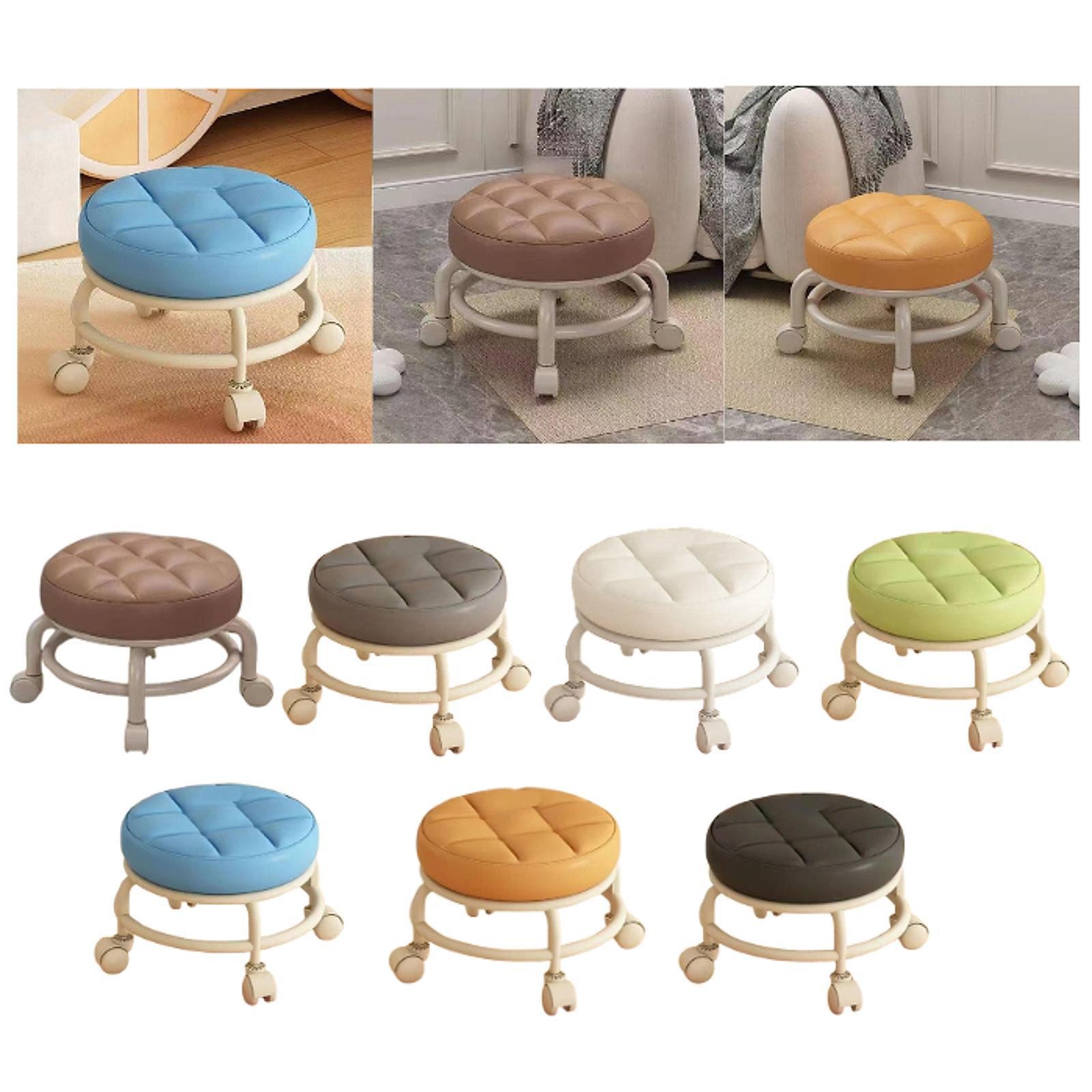 Low Roller Seat Foot Rest Sturdy Rolling Stool for Entryway Playroom Bedroom