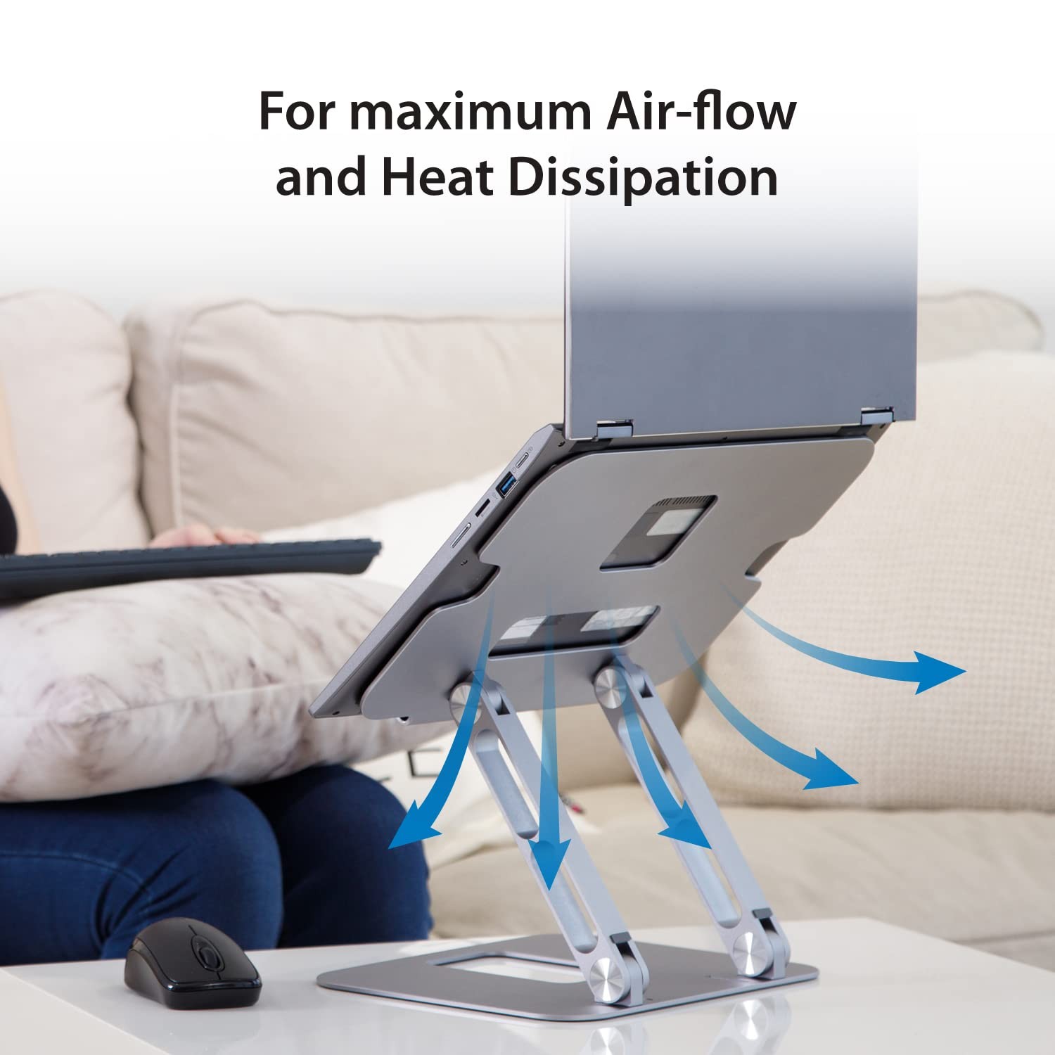 j5create Multi-Angle Aluminum Laptop Stand, Ergonomic Notebook Riser, Suitable