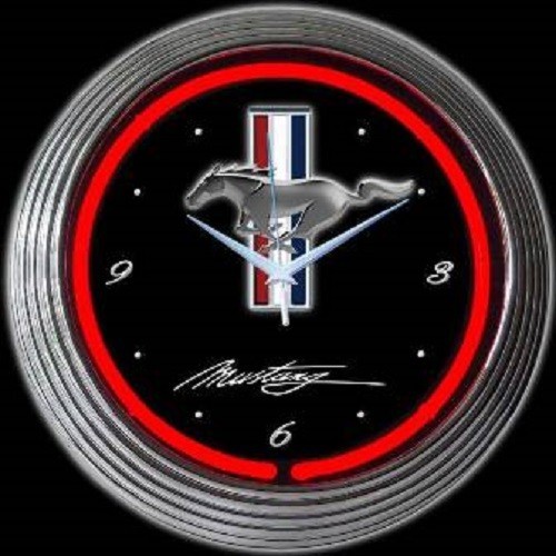 Ford Mustang Neon Clock 8MUSTANG w/ FREE Shipping