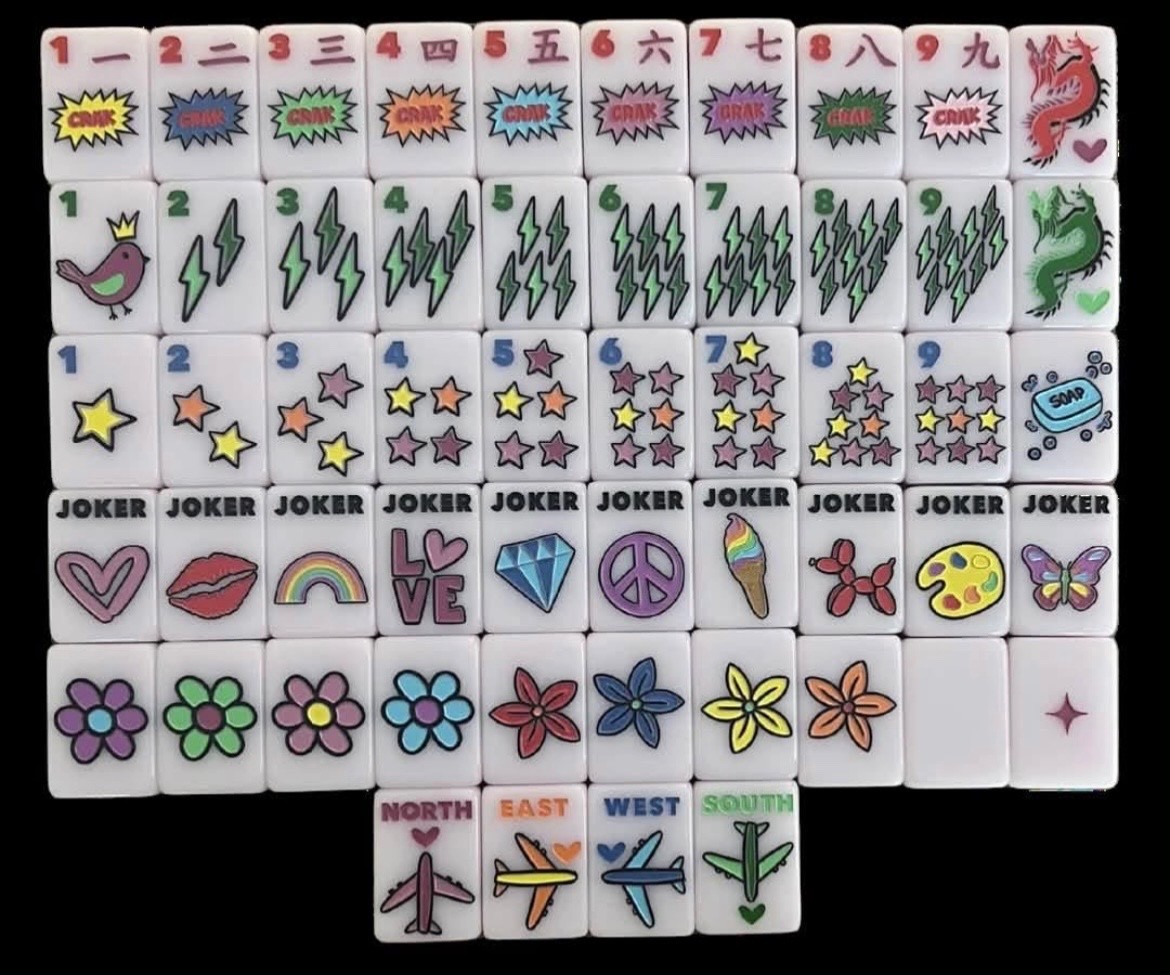 Color Crush Mahjong Tile Set + Free storage bag