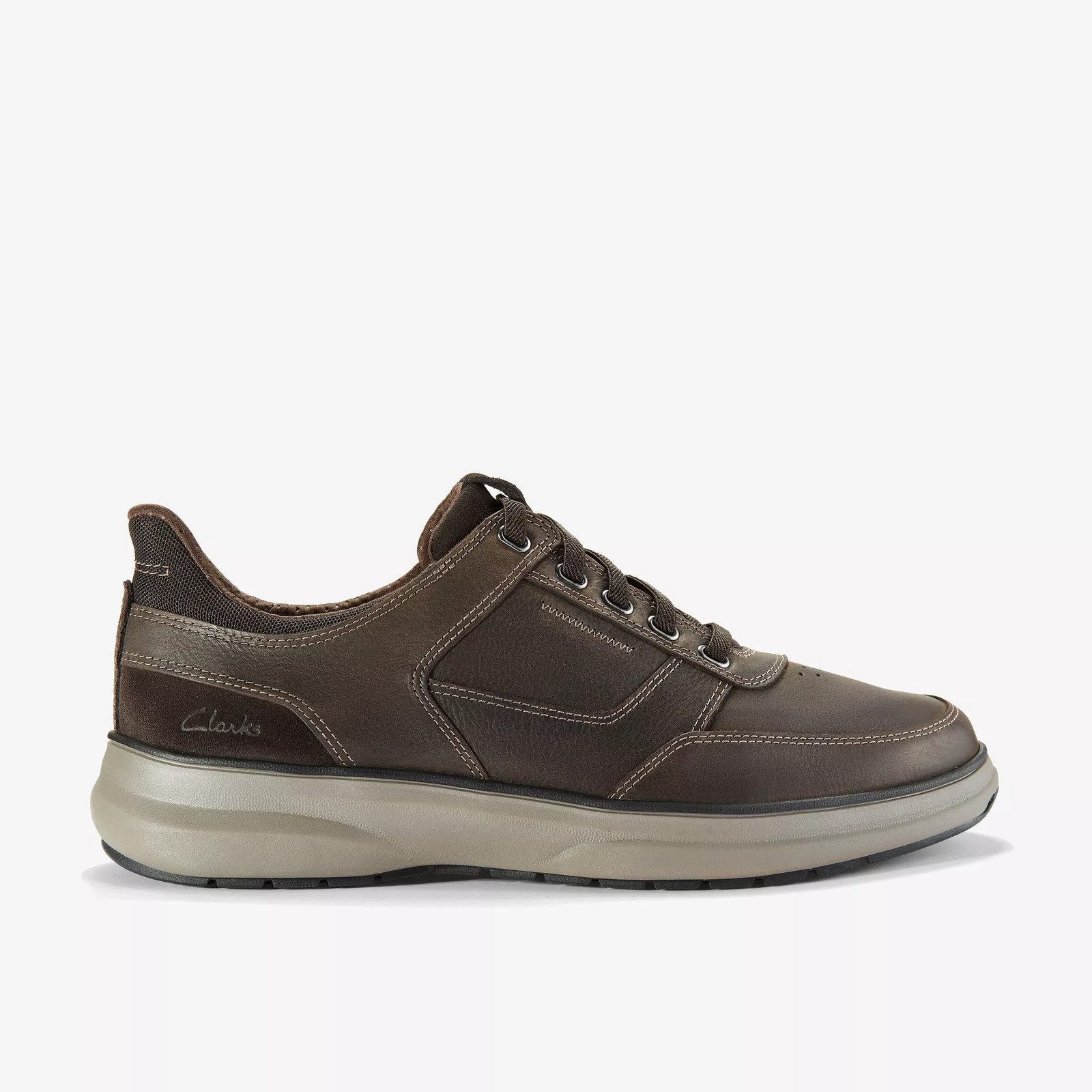 Clarks Men's Mullan Easy Dark Brown Leather 26184416