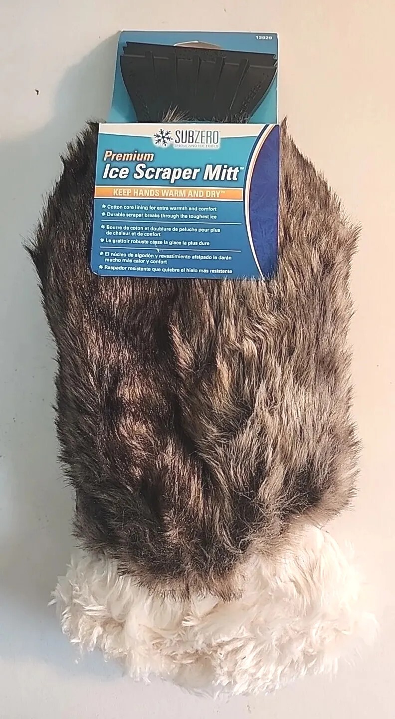 SUBZERO PREMIUM FAUX RABBIT FUR SCRAPER MITT 9” SCRAPER AND CHIPPER NEW WITH TAG