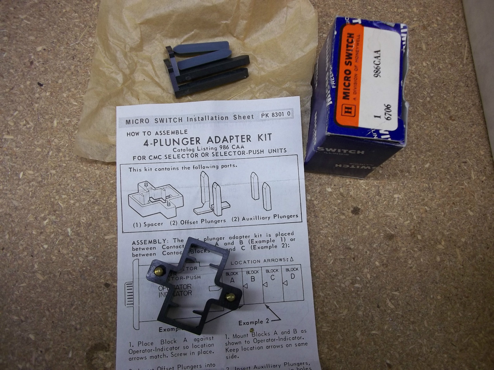 Micro Switch 986CAA 4 Plunger Adapter Kit New Old Stock