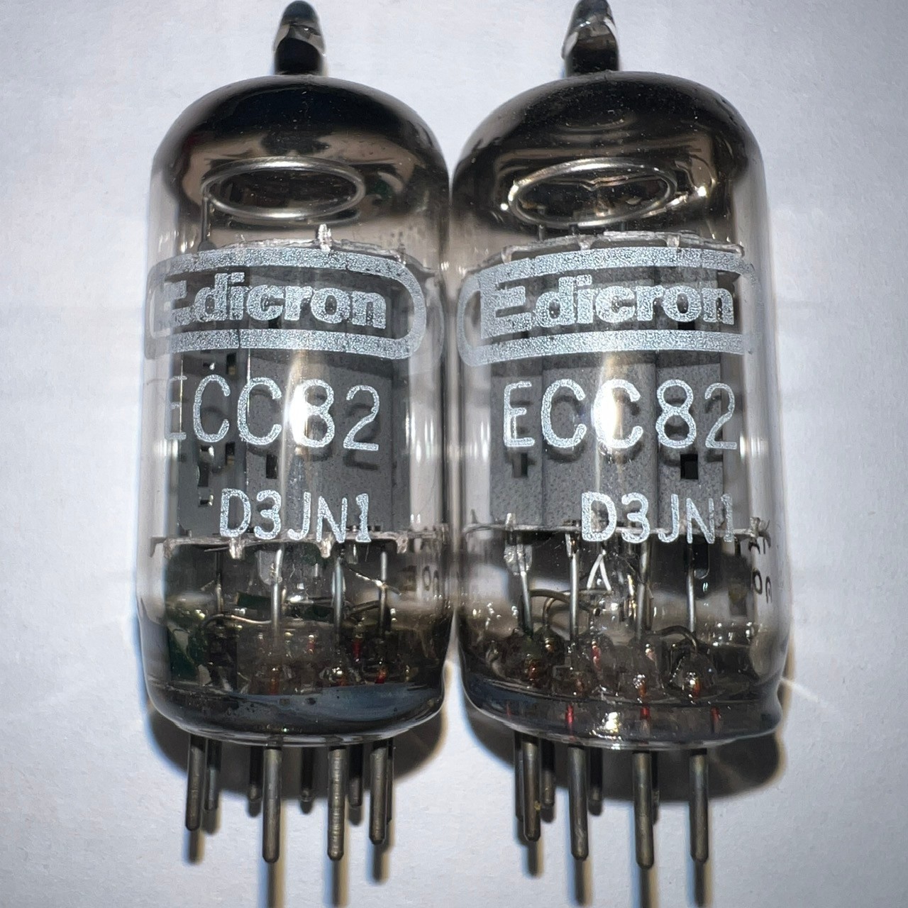 EDICRON EI TELEFUNKEN LONG PLATE 12AU7 MATCHED PAIR TUBES NOS